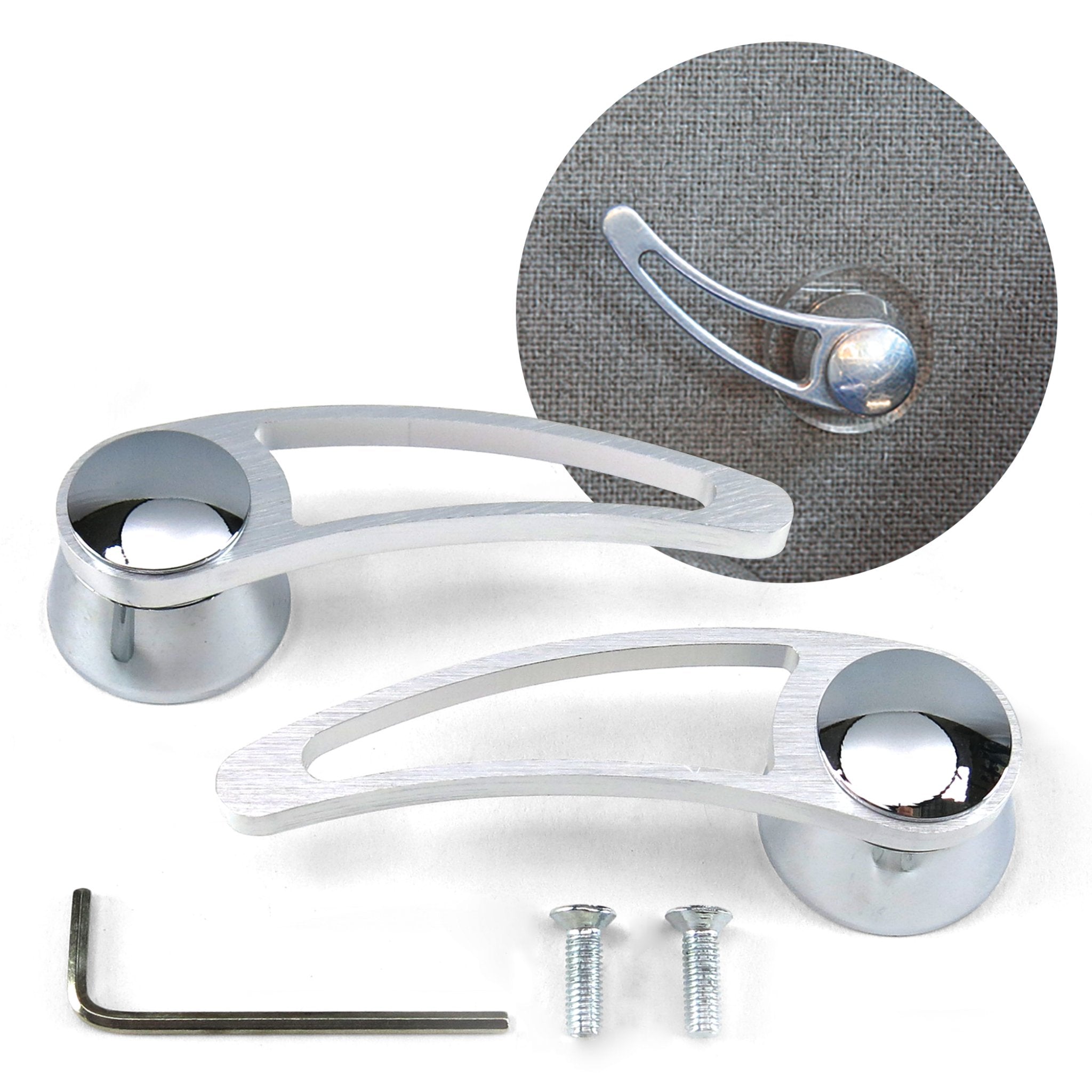 Brushed Billet Aluminum Interior Car Door Handle Levers (Pair) Universal Fit