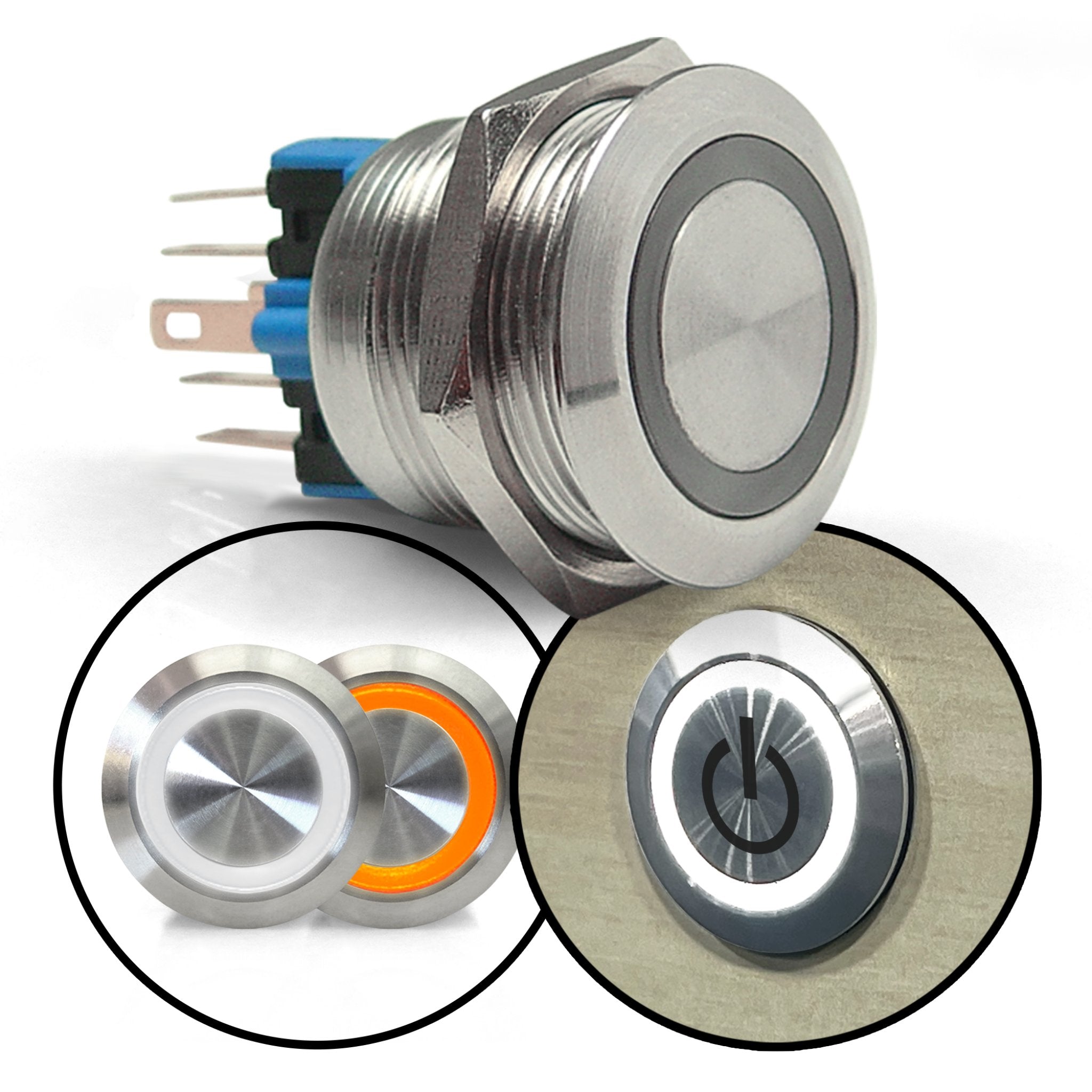 Brushed Billet Metal Push Buttons