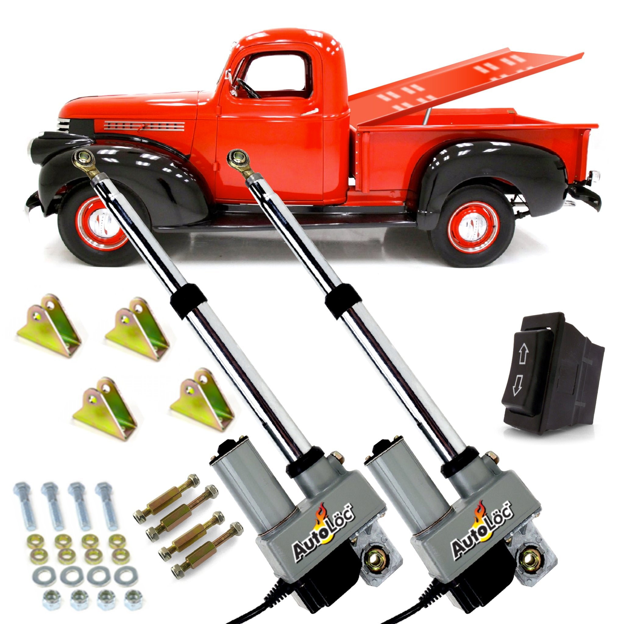 Kit de elevación de cubierta para camioneta Chevy 40-46, soportes de montaje e interruptor de 3 vías