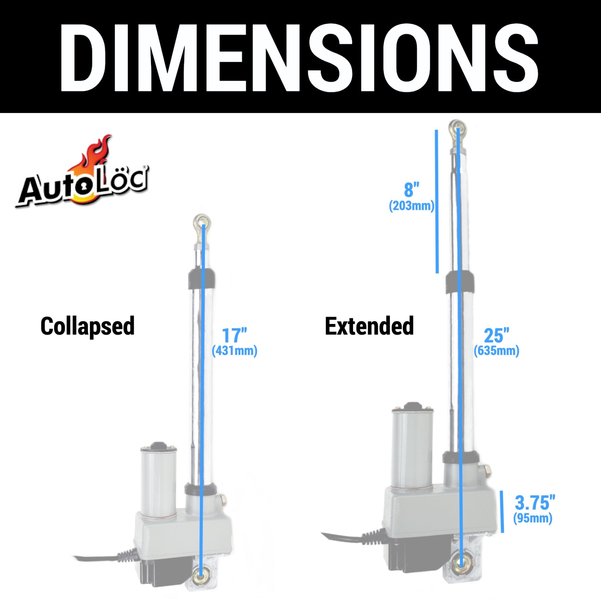 Kit de bisagras inversas para capó con inclinación eléctrica automatizada universal con interruptor y control remoto