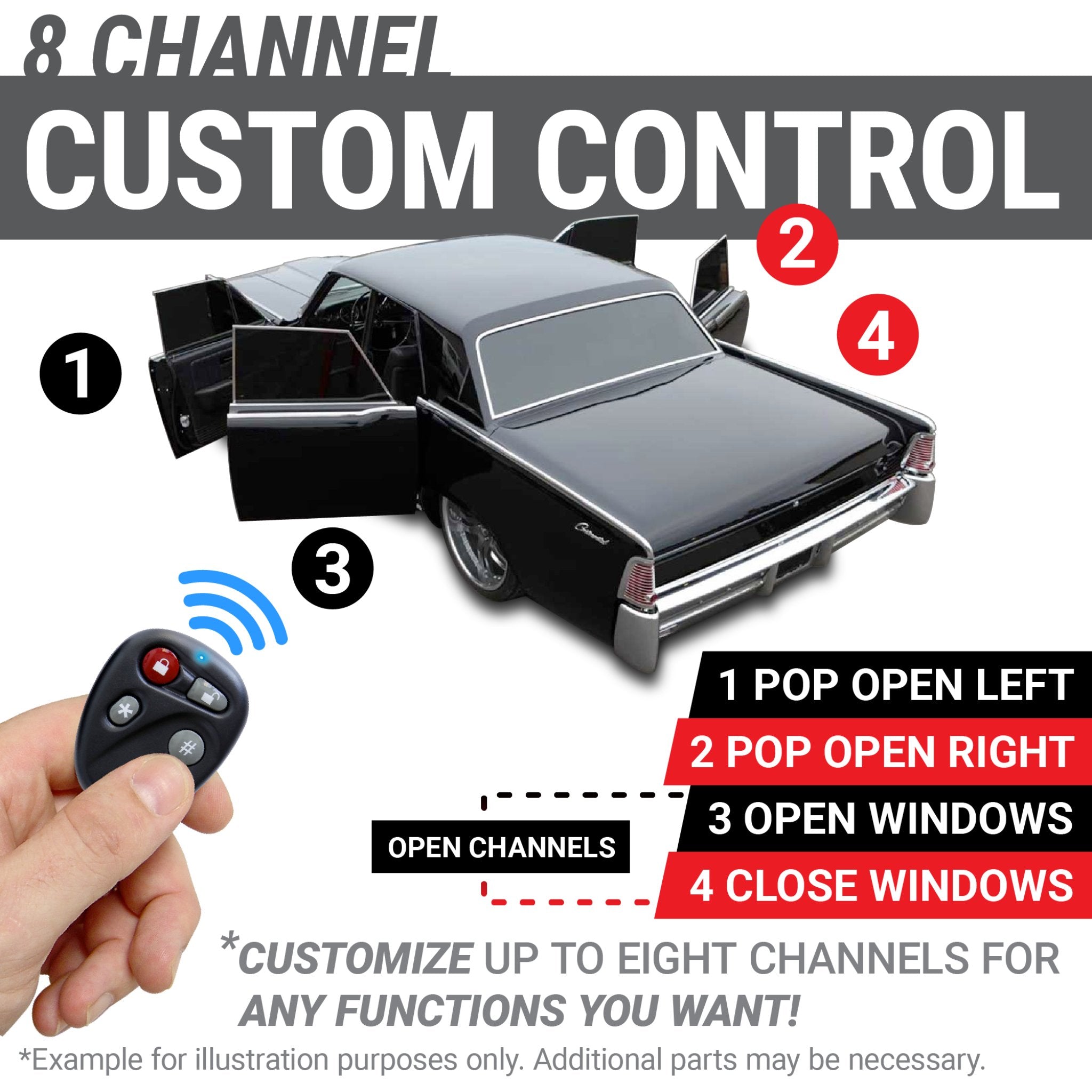 1998-2004 Cadillac Seville 35lb Remote Shaved 4 Door Popper Pop Kit Keyless Entry Handle, STS, SLS, Seville