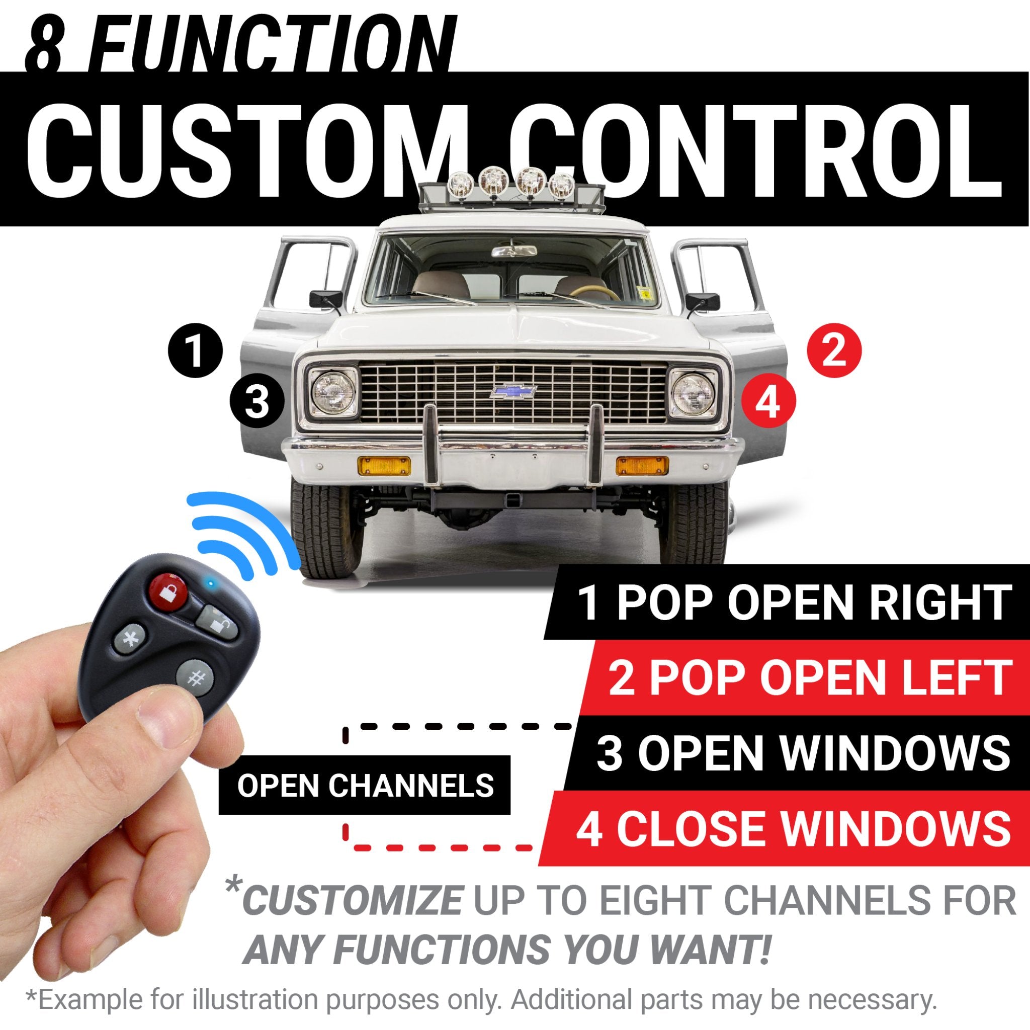 2006-2010 Dodge Charger 50lb Remote Shaved 4 Door Popper Pop Kit Keyless Entry Handle, R/T, SE, Pursuit, SXT,  Daytona, SRT8 Super Bee