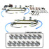 1946-1948 Chrysler C23 4 Door Flat Glass Power Window Kit with Silver Billet Aluminum Retro Switches