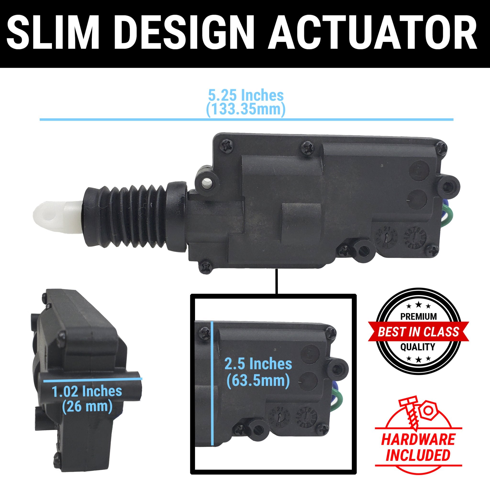 Compact 2 Wire Car Power Door Trunk Lock Actuator Heavy Duty 13 Lbs 12V Motor