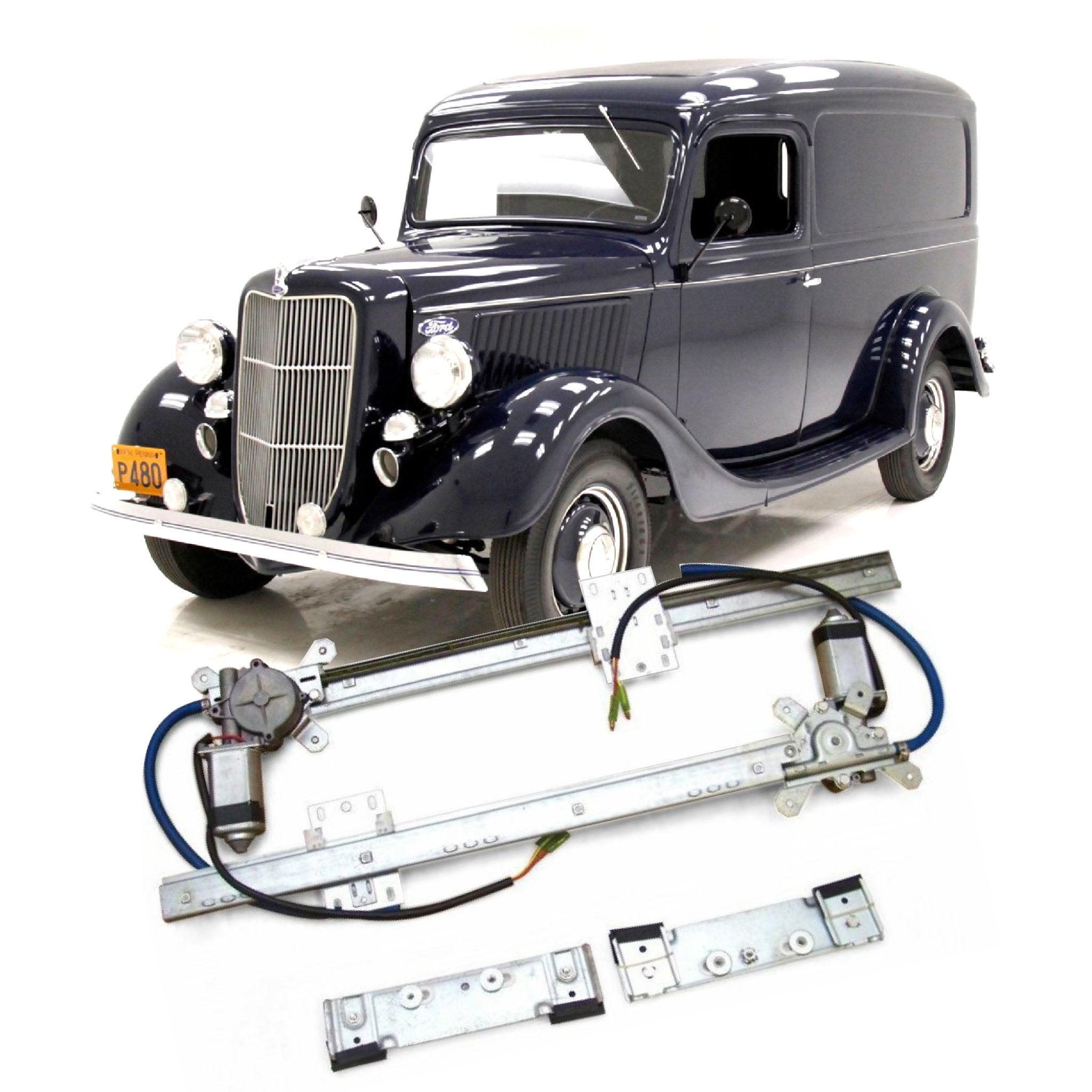 Flat Glass Power Window Conversion Kit 1936 Ford Model 51 Pickup Truck Panel