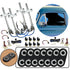 4 Door Flat Glass Power Window Kit with Black Billet Aluminum Daytona Switches