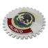 Insignia de parrilla cromada Jalisco México emblema bandera bandera roja medallón coche camión SUV