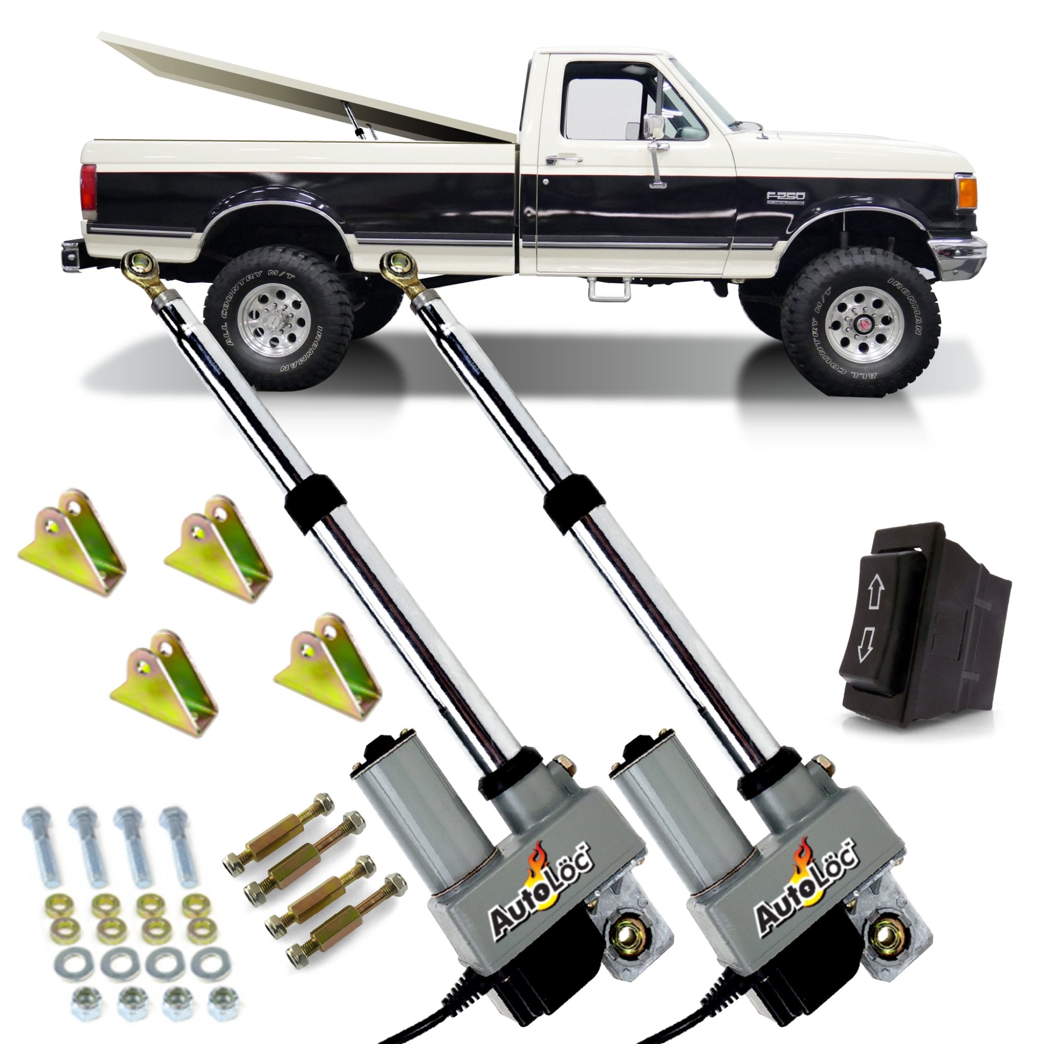 80-91 Ford Truck Power Tonneau Cover Lift Kit Soportes de montaje e interruptor de 3 vías