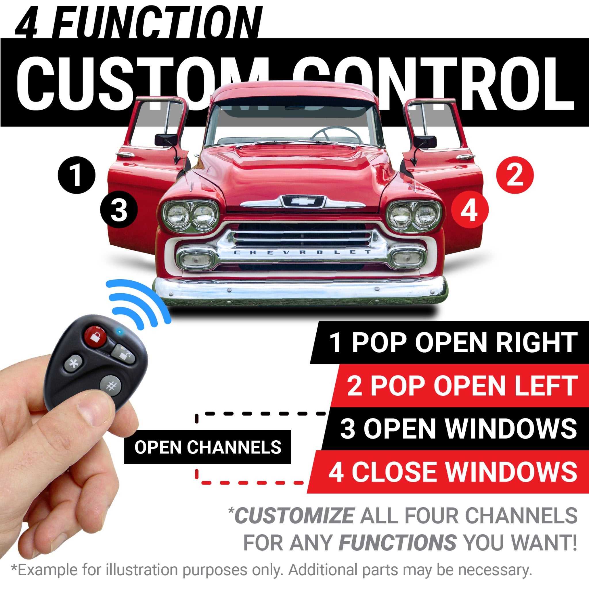 35lb Remote Shaved Door Handle Kit w/ Solenoids Poppers & Latch Cable Adaptors