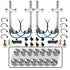 1930-1933 Willys Model 88-6 4 Door Flat Glass Power Window Kit with Silver Billet Aluminum Daytona Switches
