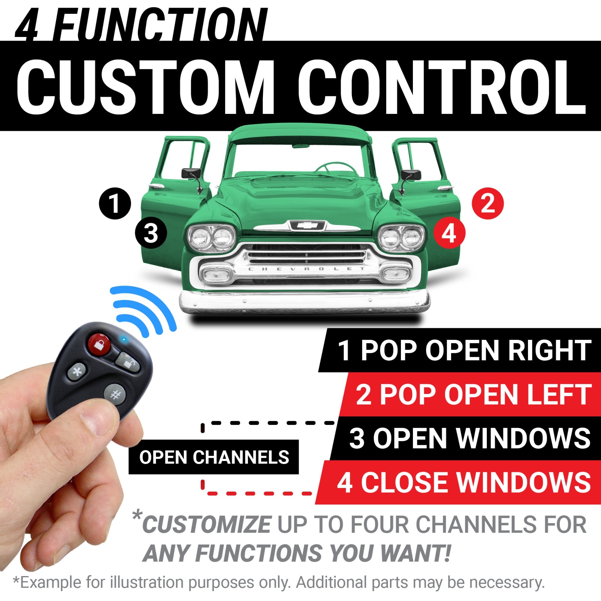 50lb Remote Shaved Door Handle Kit w/ Solenoids Poppers & Latch Cable Adaptors