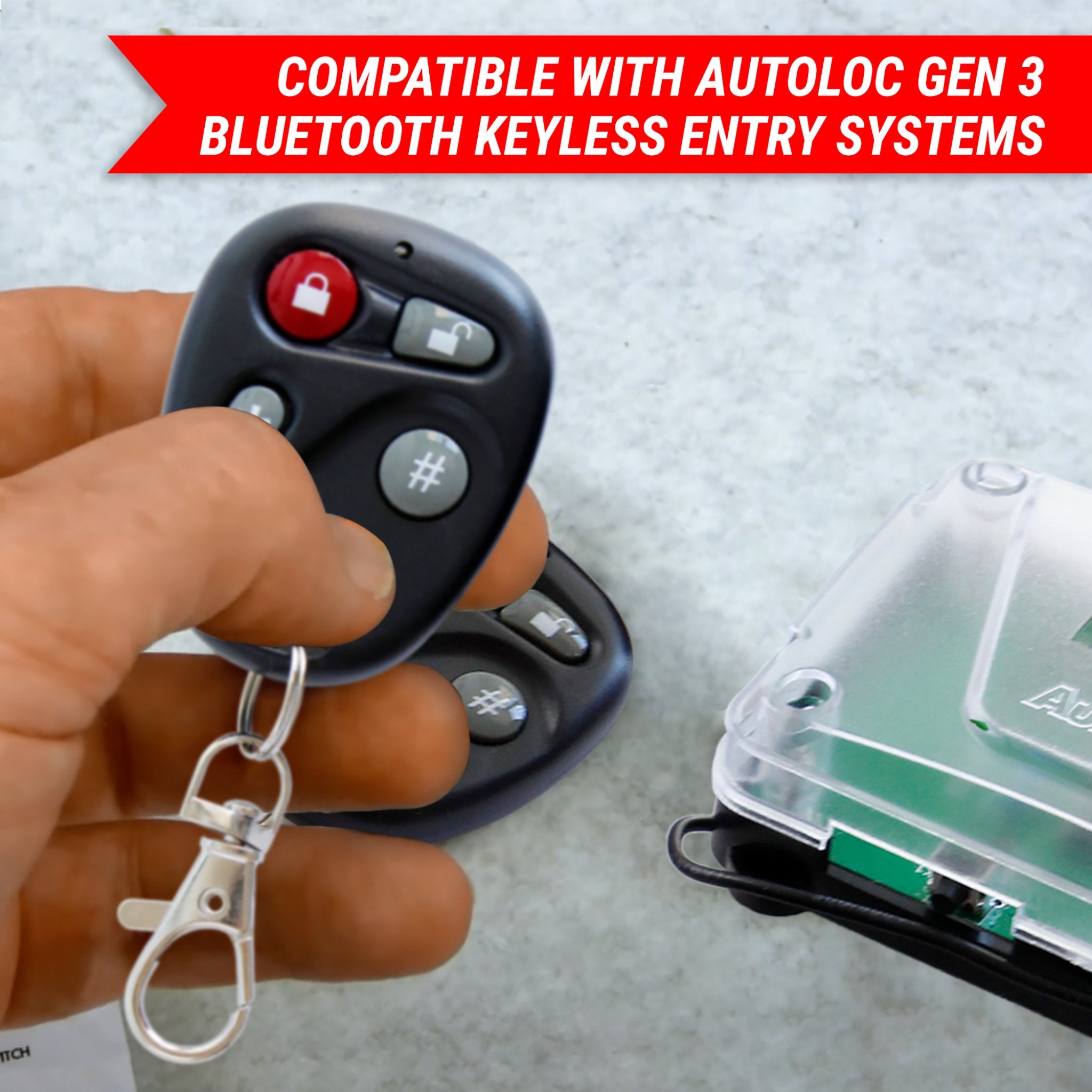 4 Button 8 Channel Remote with Key Chain for AUTKL800BT Keyless Entry System