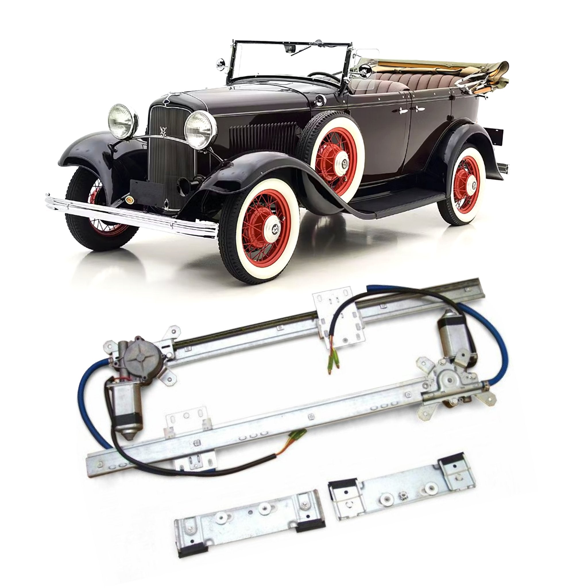 Kit de conversión de ventana eléctrica de vidrio plano para sedán modelo B 1932 - Fordor, B-400