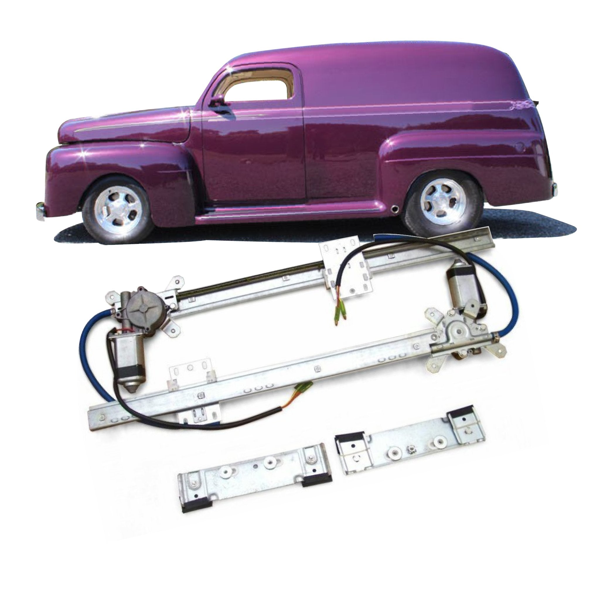 Autoloc 12V Electric Power Window Conversion Kit for 1948 Ford Delivery