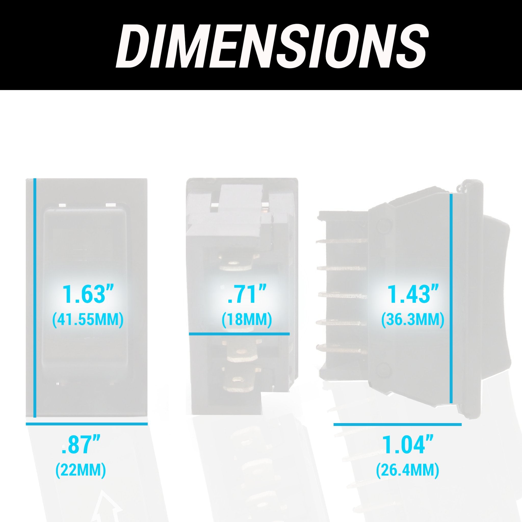 Power Window Door Lock Momentary Rocker Switch Universal 5 Pin 12V Up Down Arrow