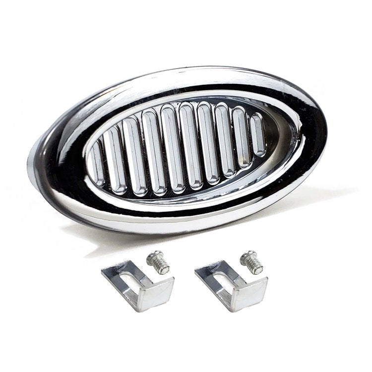 Chromed Billet Aluminum A/C Heater Vent with Straight Bars & Mounting Hardware