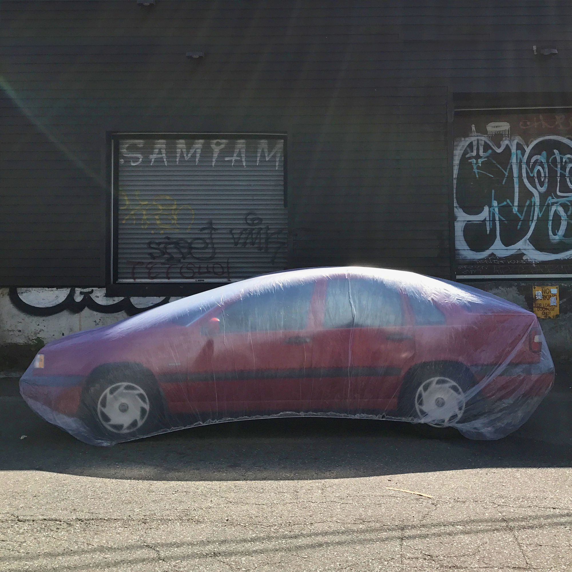 Car Cover Over a Car Outside