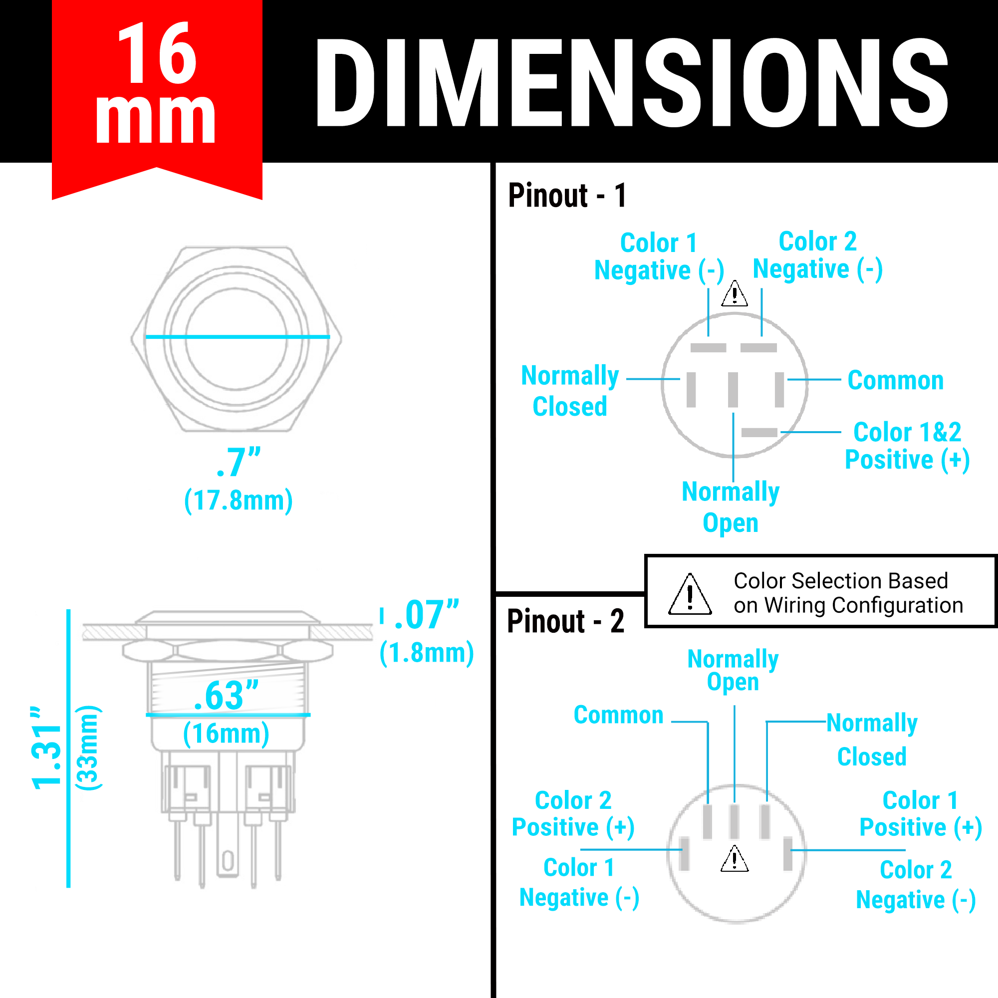 16mm Dimensions