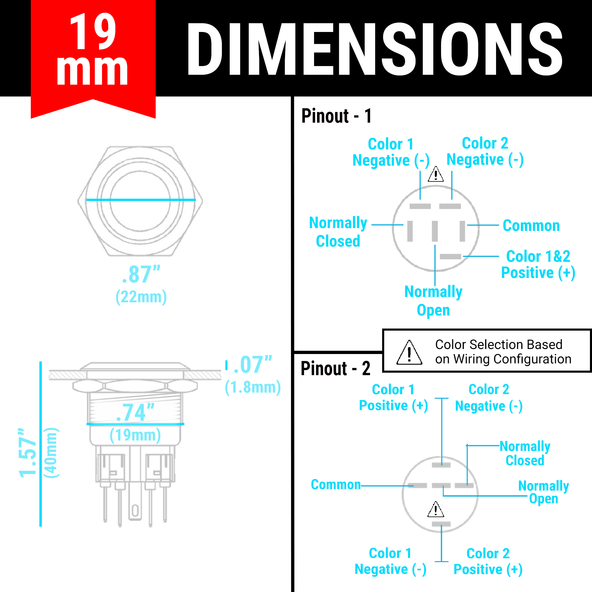 19mm Dimensions