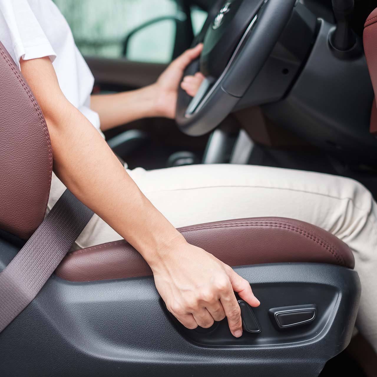 Seat Adjustment Controls on Car Interior