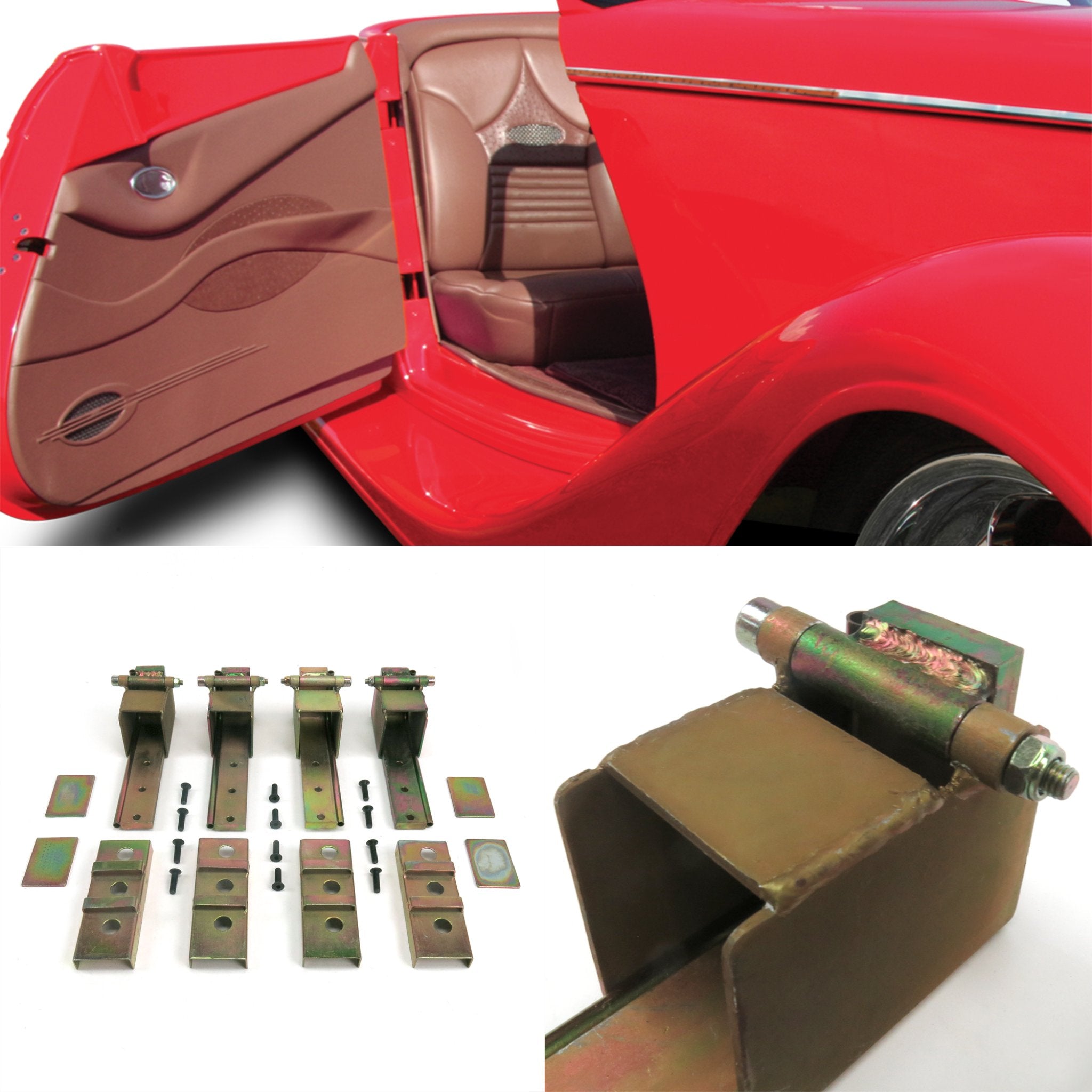 Autoloc 2 Door Heavy Duty Suicide Hidden Hinge Kit for Custom Car Truck Hot Rod