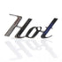 Insignia de rejilla con emblema de guardabarros de Metal cromado con letras "Hot" para coche, camión, Hot Rod