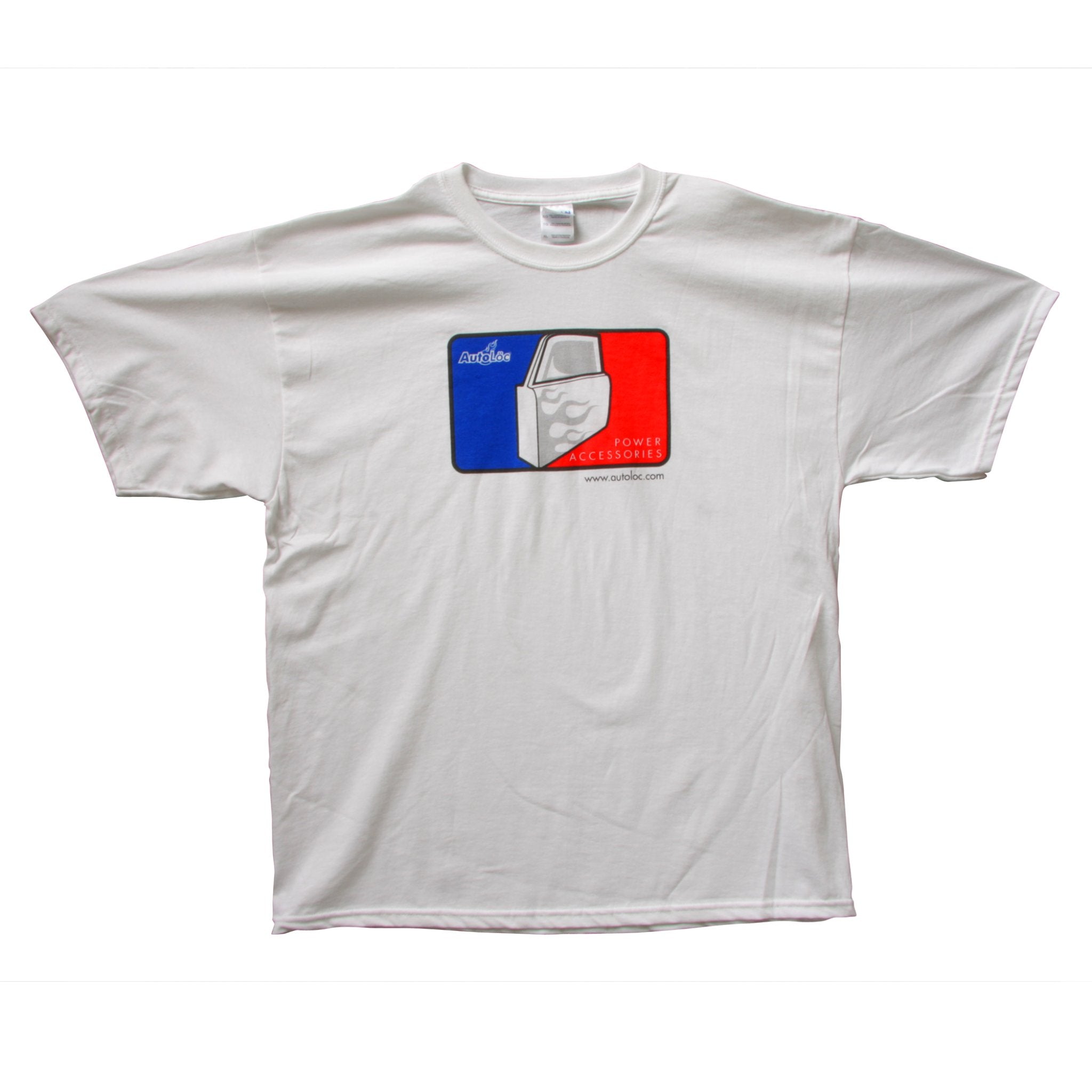 XL White Adult Custom AutoLoc Baseball Major League Short Sleeve Cotton T-Shirt