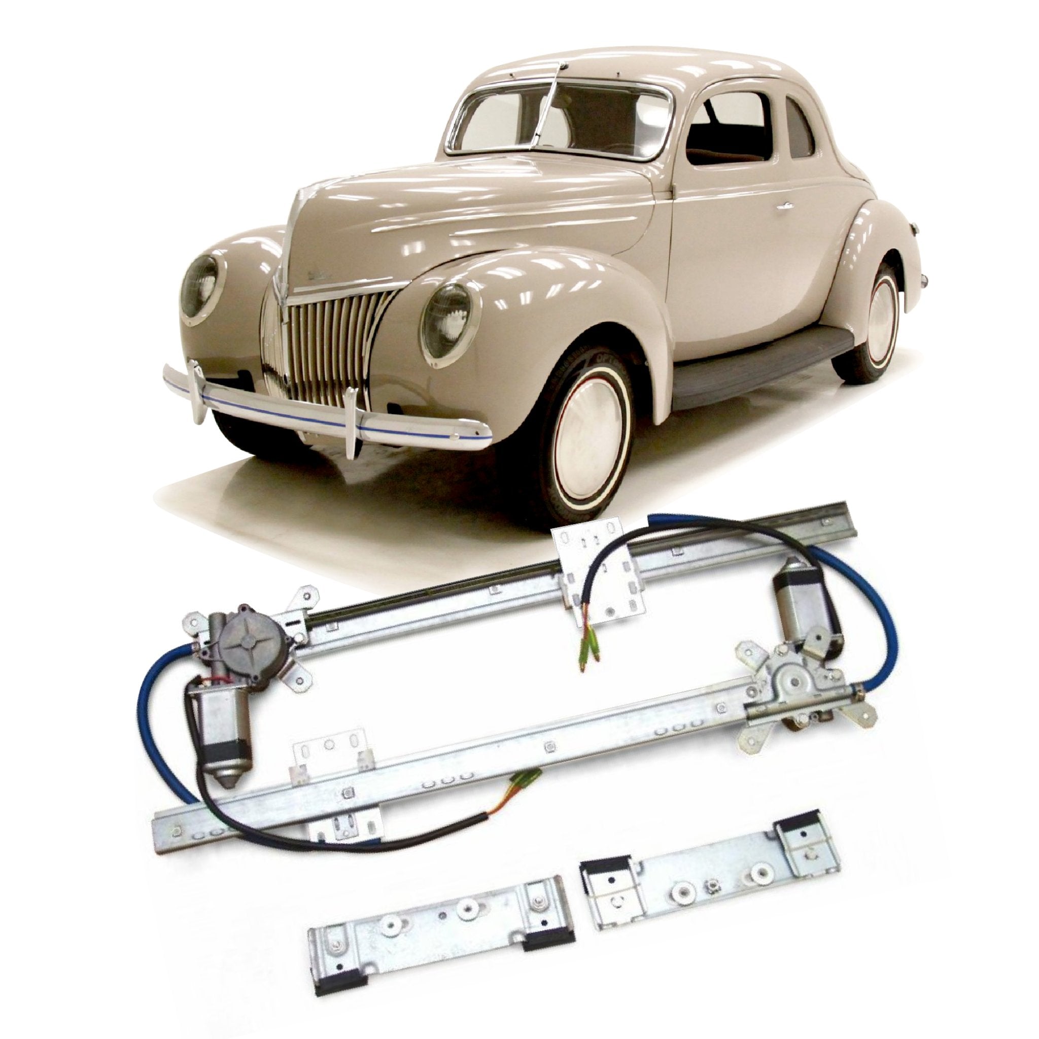 2 Door 12V Power Window Conversion Kit for 1939 Ford Coupe Club Standard Deluxe