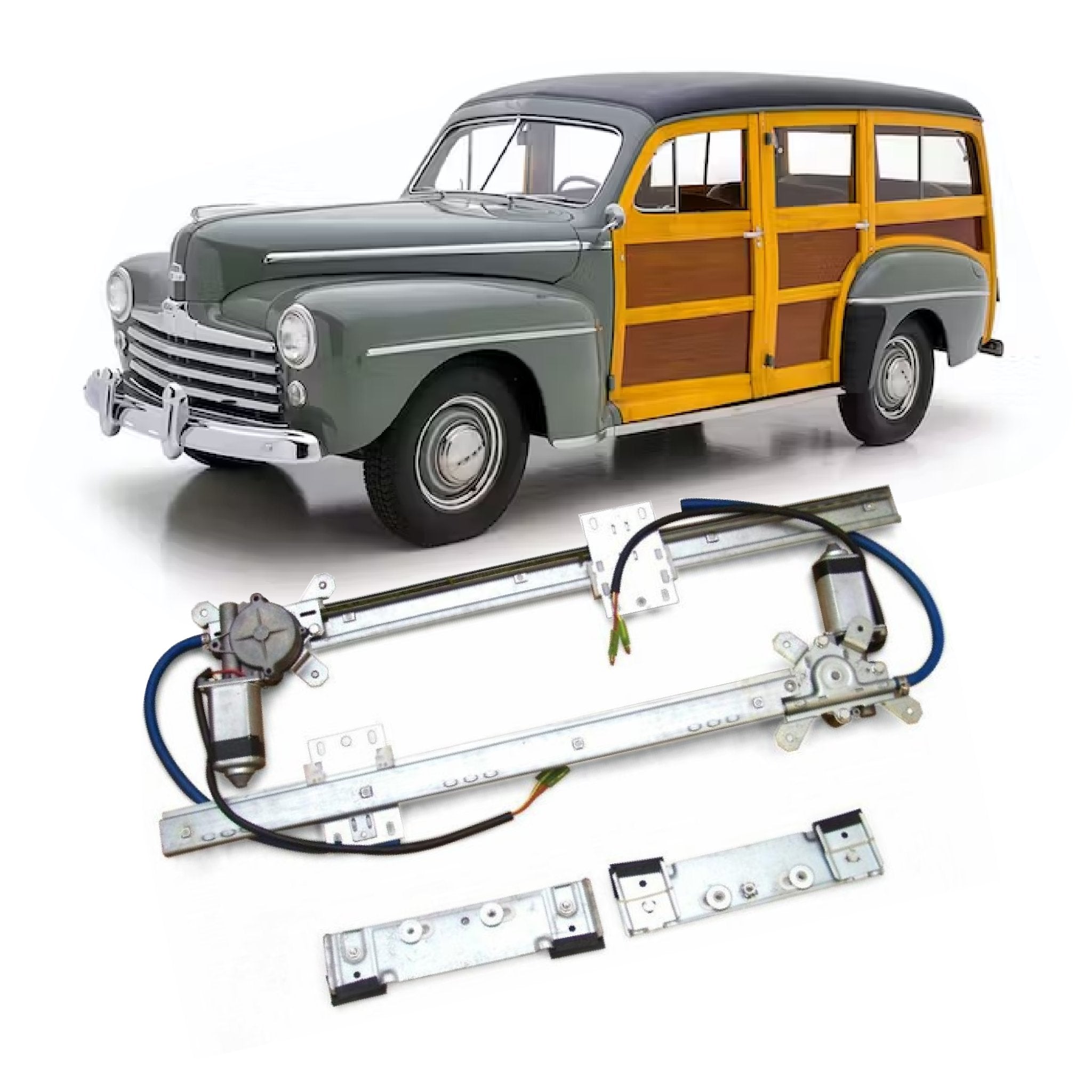 12V Power Window Kit for 1948 Ford Station Wagon Standard Deluxe Super Woody