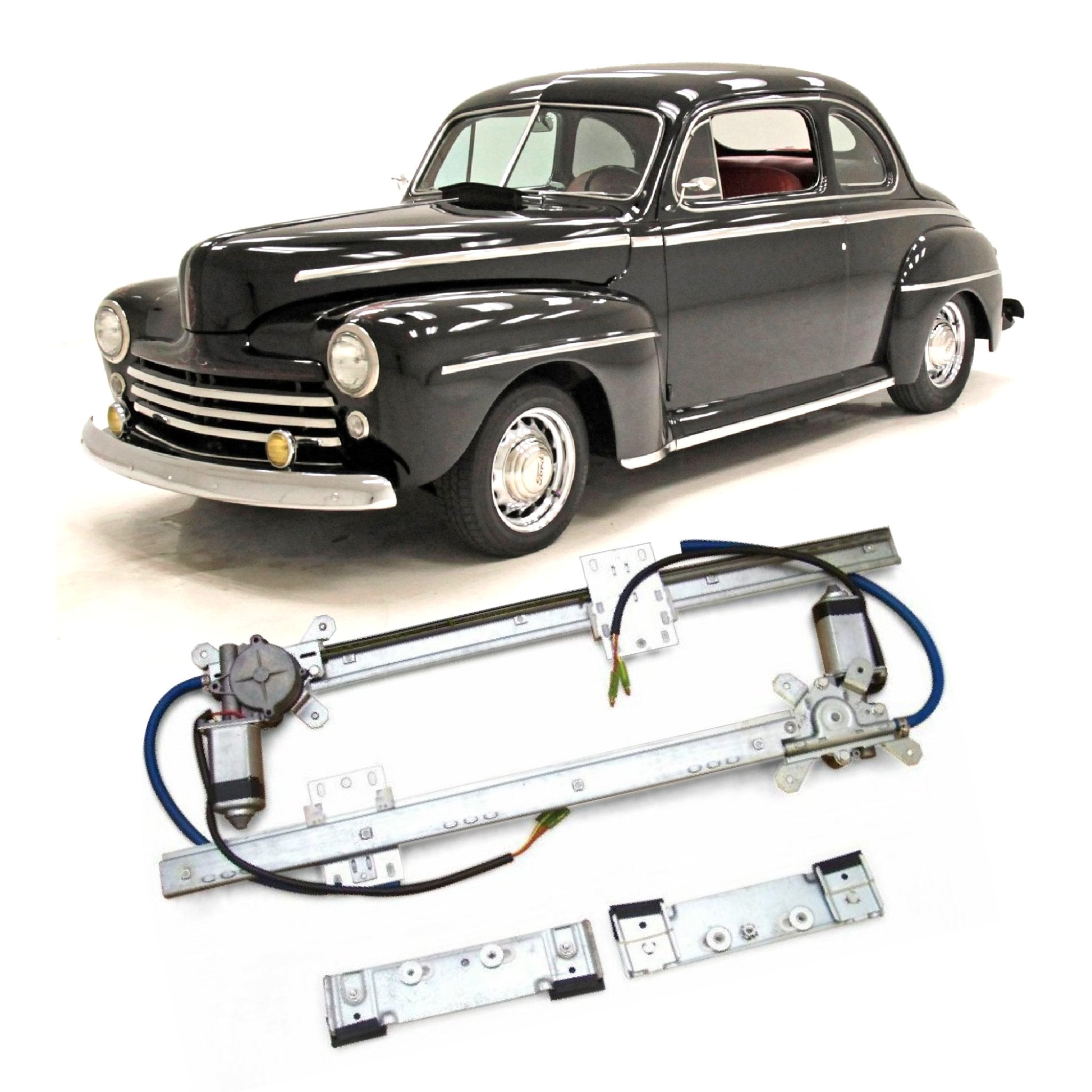 Autoloc 2 Door Power Window Kit for 1947 Ford Coupe Club Standard Deluxe Super