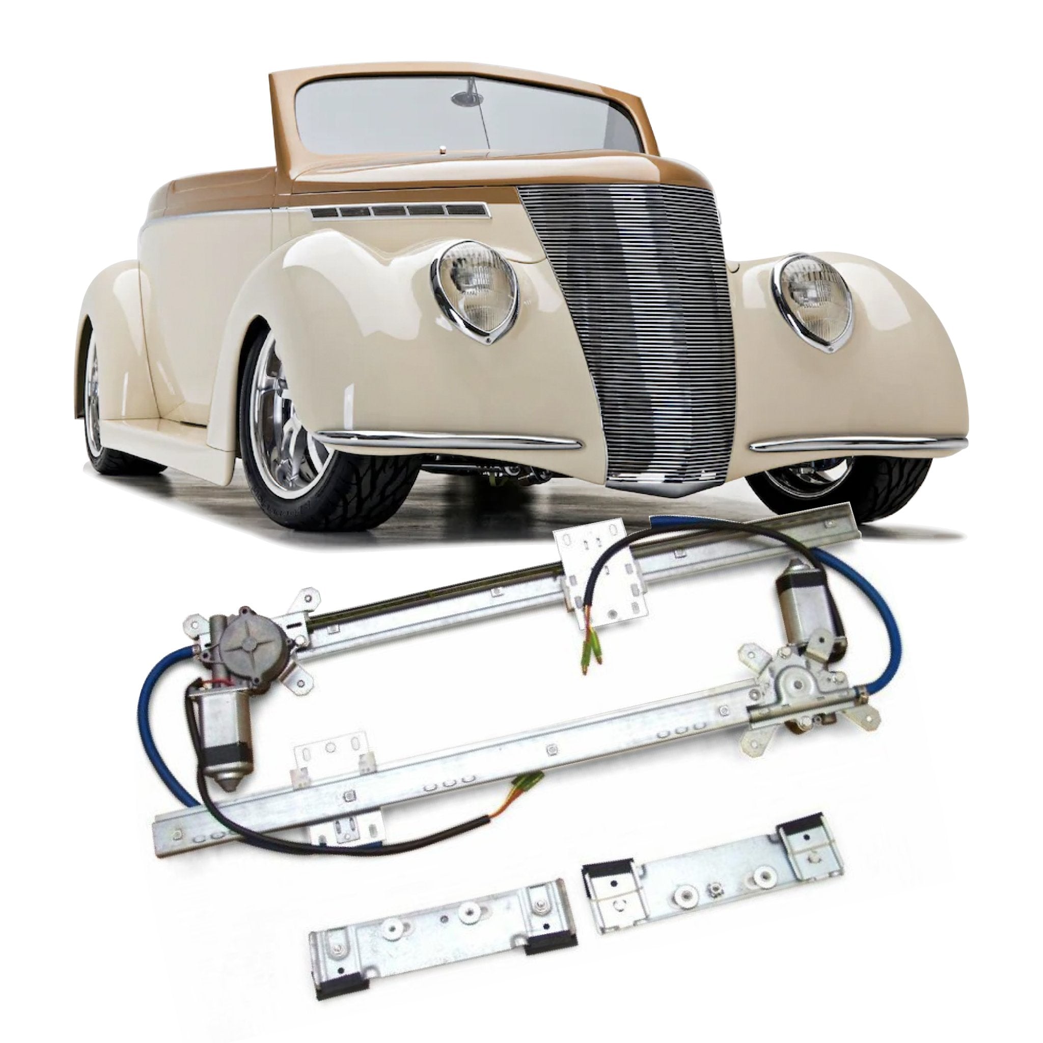 Autoloc 2 Door 12V Power Window Conversion Kit for 1937 Ford Convertible
