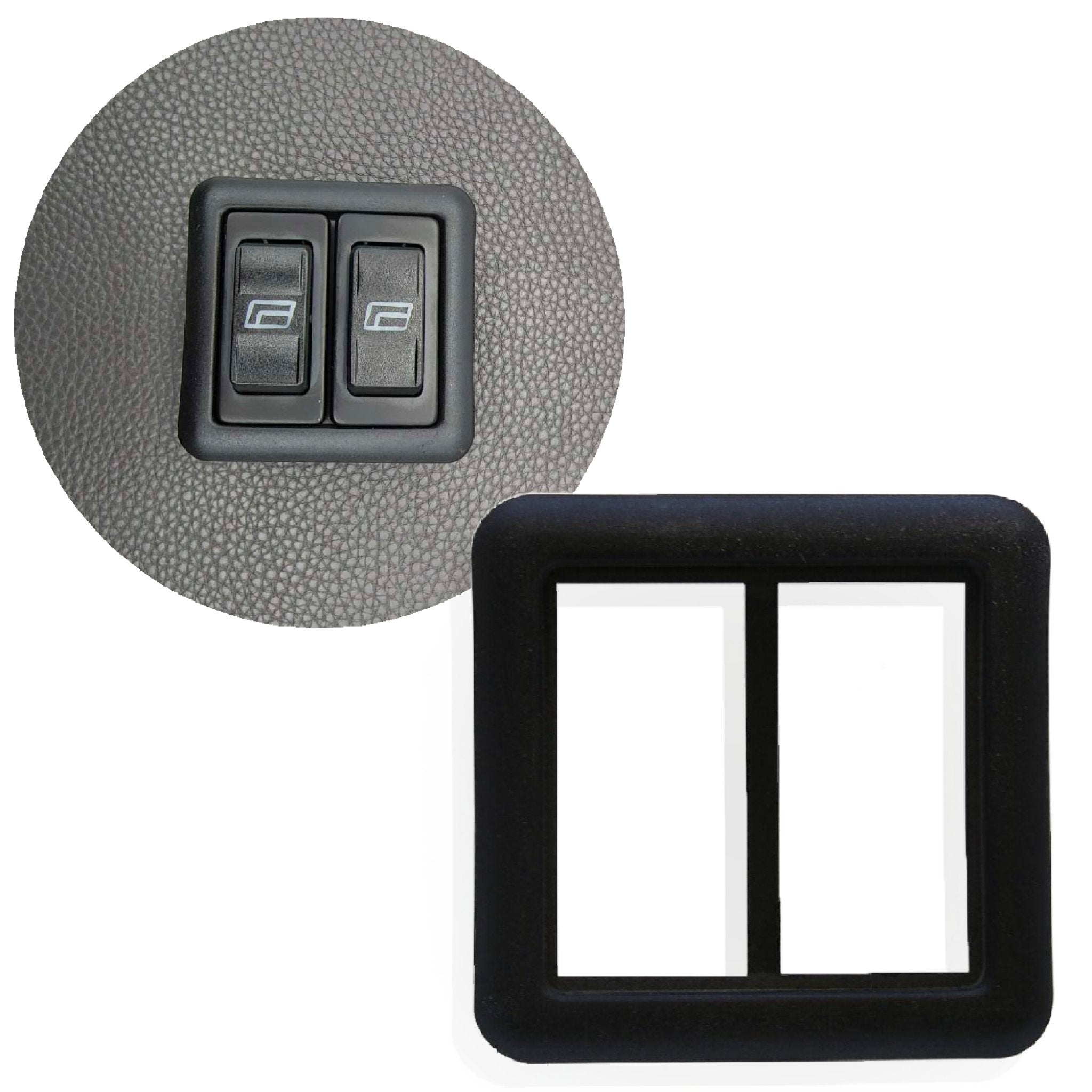 Marco de interruptor basculante doble negro, embellecedor de bisel, cubierta de Panel de puerta, cerraduras de ventanas eléctricas