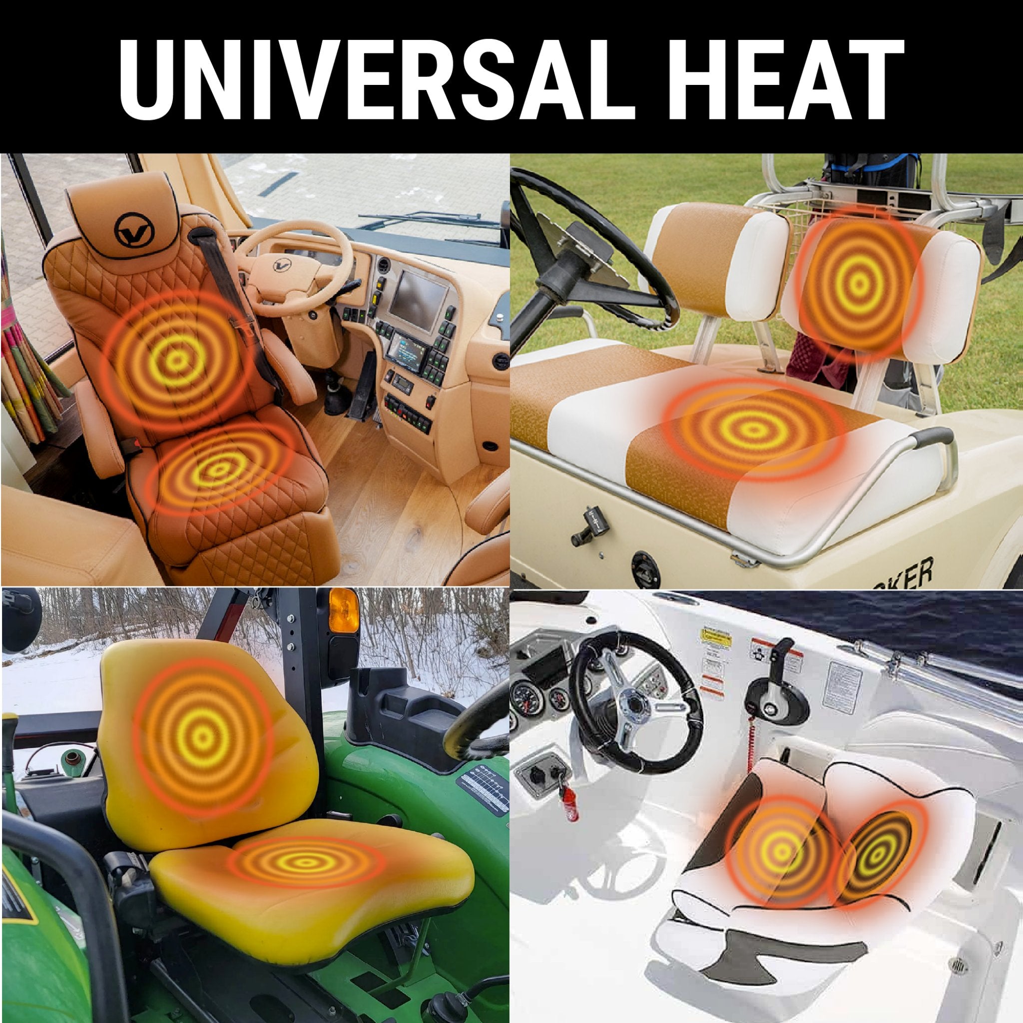 Kit de asiento con calefacción universal para coche de 12 V, 2 elementos de fibra de carbono, calienta 1 asiento y respaldo