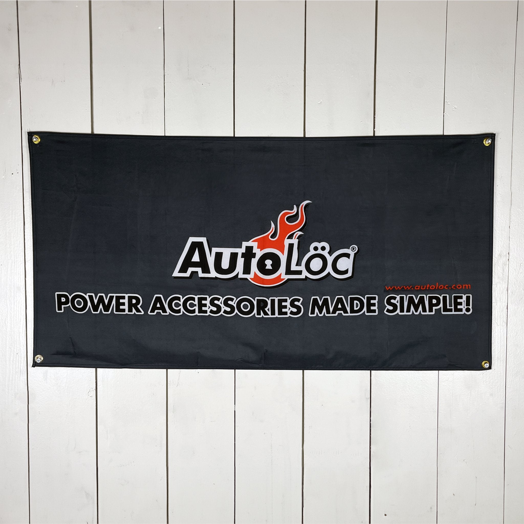 AutoLoc Logo Printed Vinyl Banner - Gray, 24" x 48" (2' x 4')