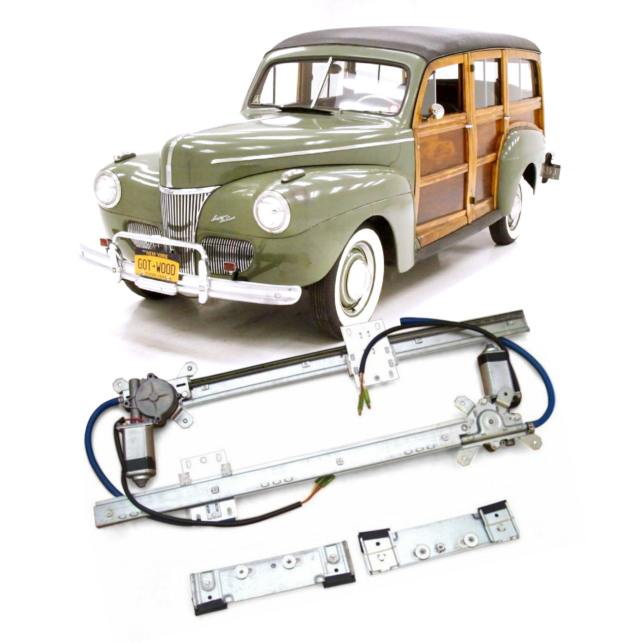 12V Power Window Kit for 1941 Ford Station Wagon Standard Deluxe Super Woody