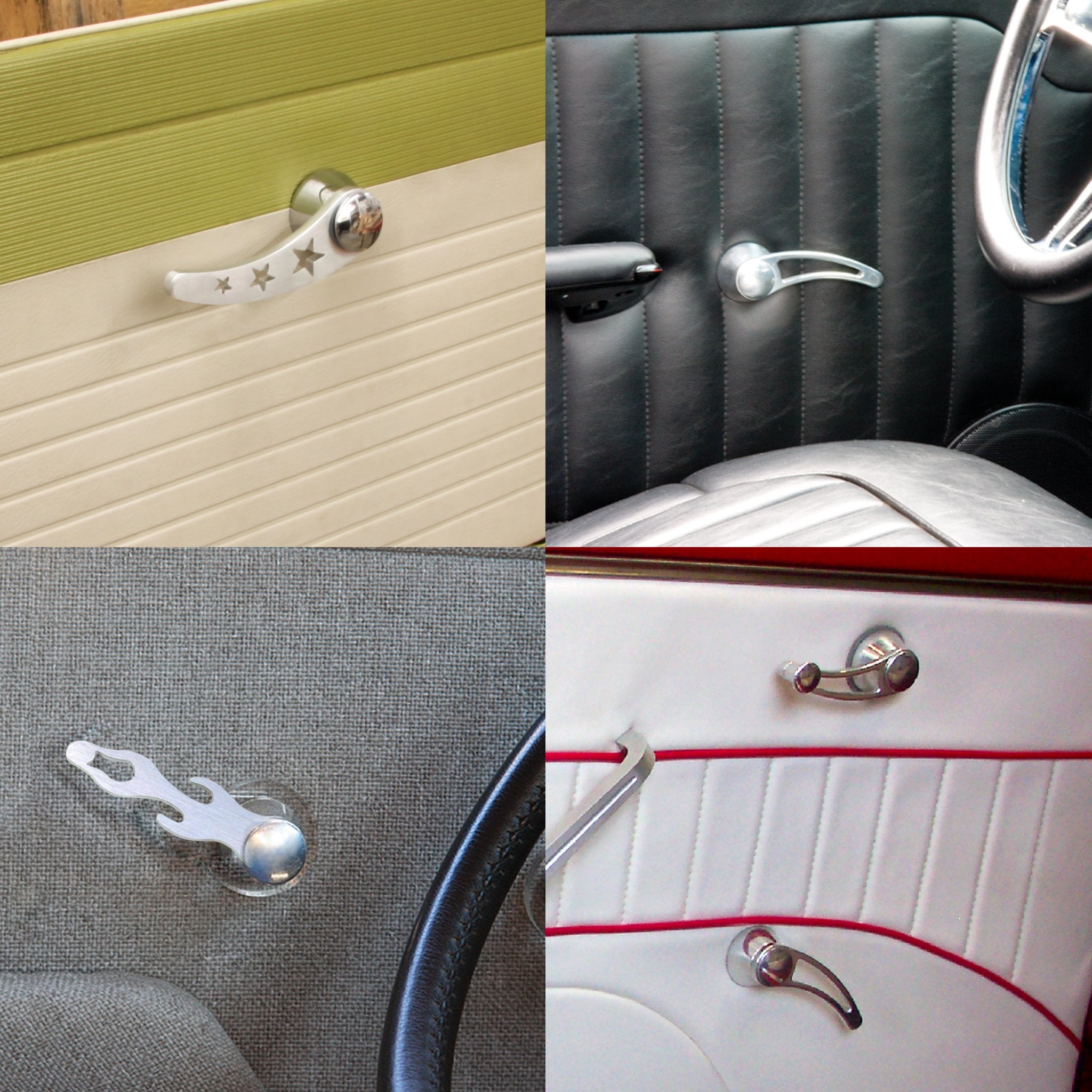 Palancas de manija de puerta interior de coche de aluminio cepillado (par) ajuste universal