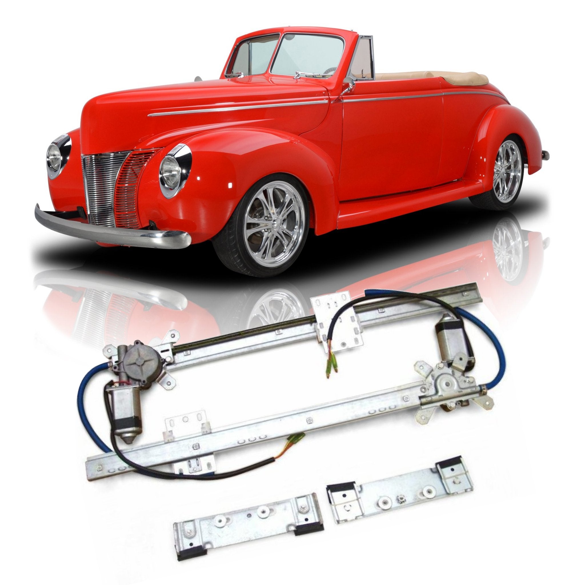 Autoloc 2 Door 12V Power Window Conversion Kit for 1940 Ford Convertible