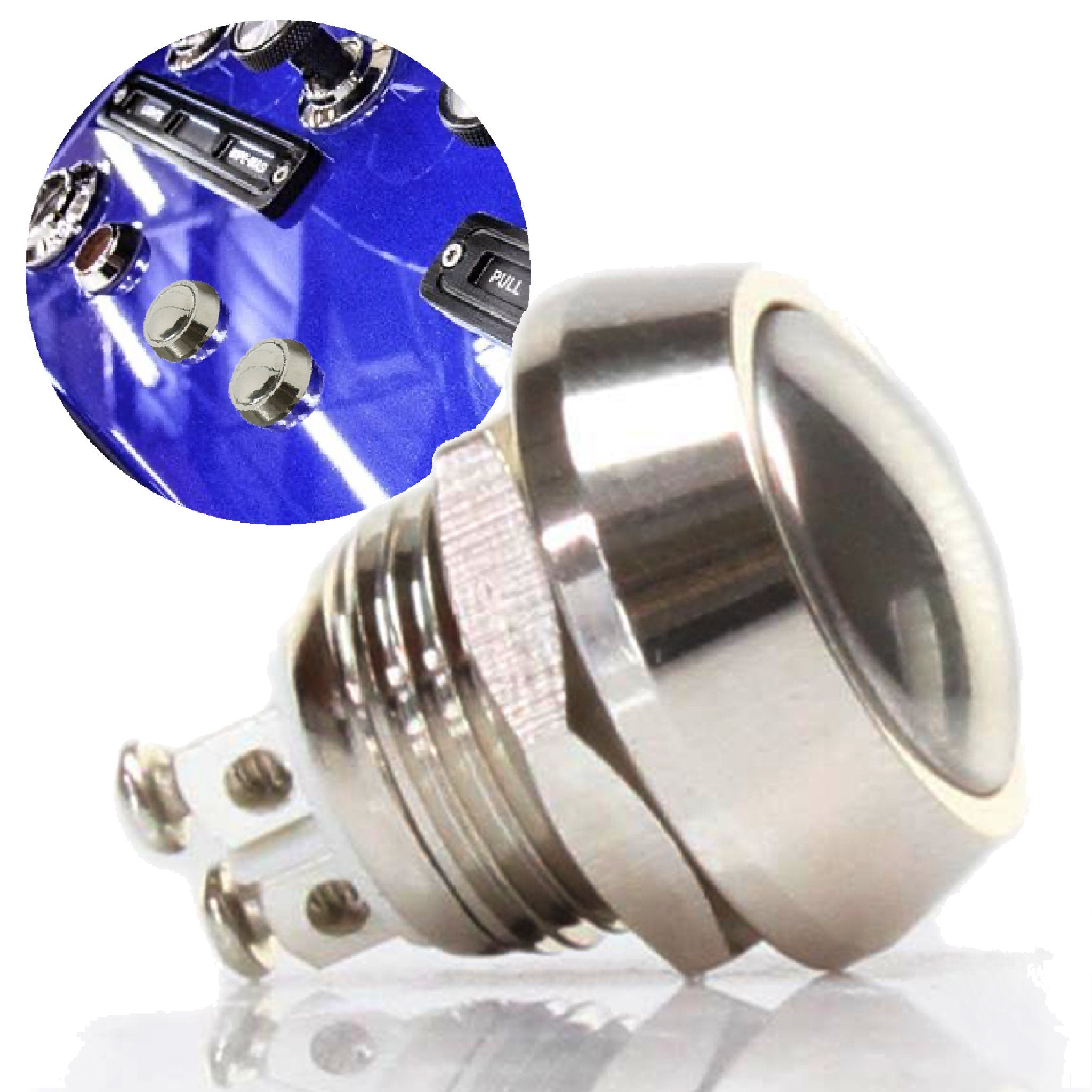 12mm Domed 12V Momentary Billet Push Button Switch 2A 6-36V IP66
