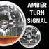Snake Eye 7" Round Headlight Assembly Pair Clear Lens Amber Turn Signal Lights