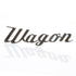 Insignia de emblema de guardabarros con letras de guión automático "Wagon" de metal cromado, insignia para coche, camión, Hot Rod