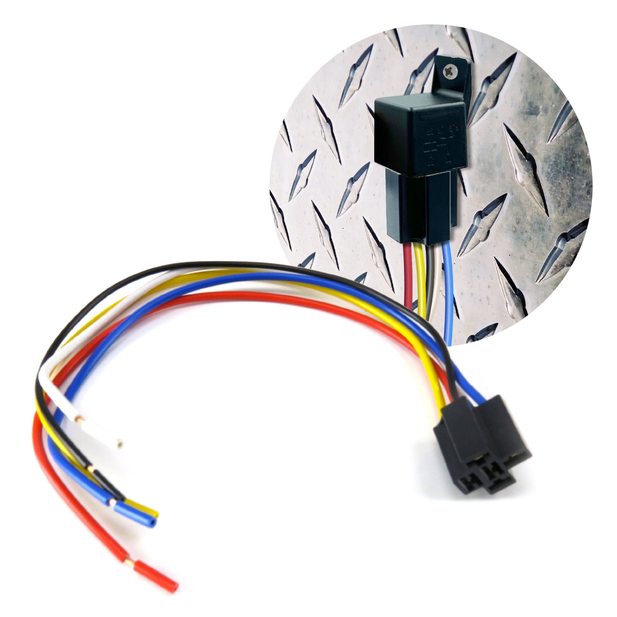 5 Pin 30/40 Amp 12V Automotive DC SPDT Relay Harness Socket Plug 12" Longer Wire