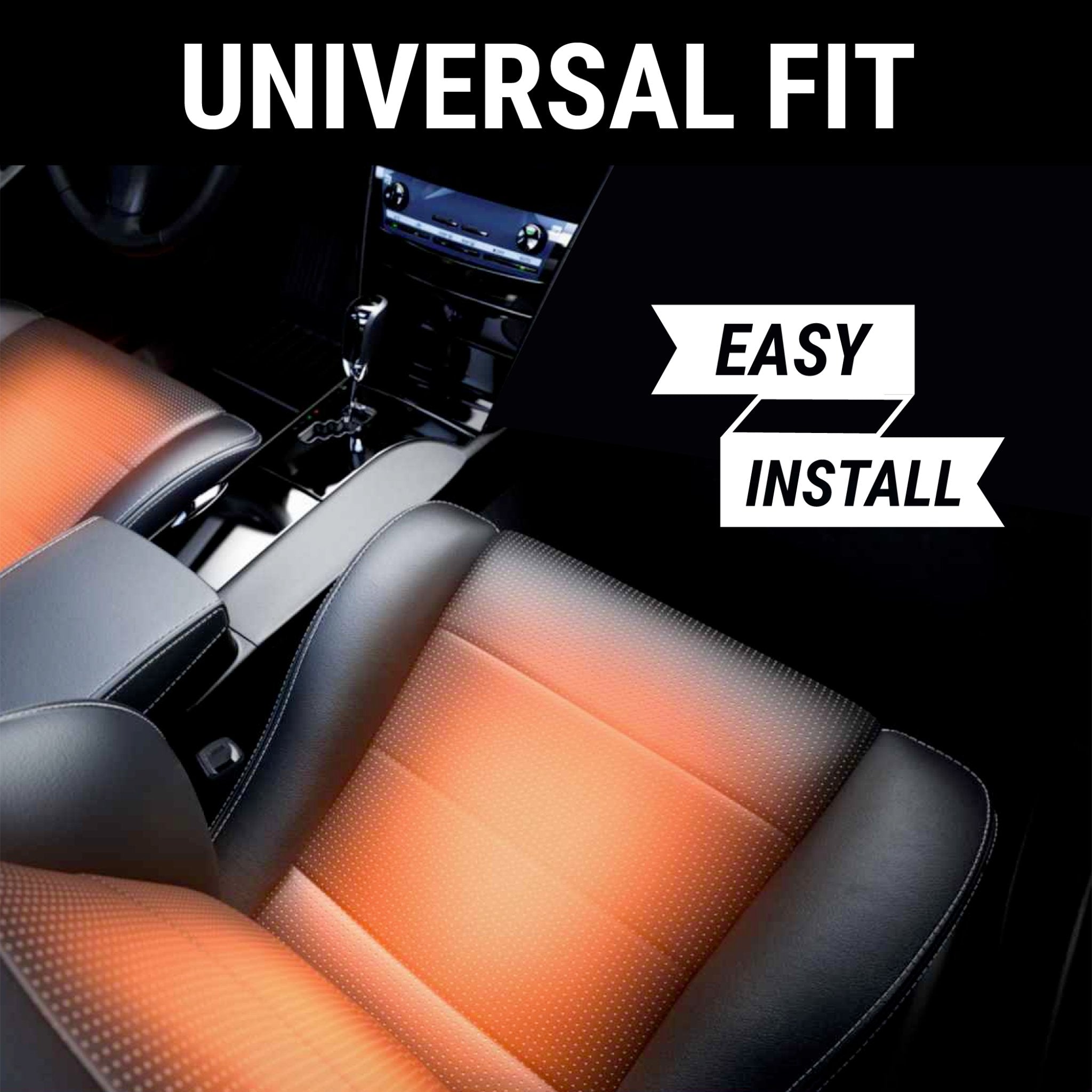 Universal 12V Car Heated Seat Kit 2 Carbon Fiber Elements - Warms 1 Seat & Back