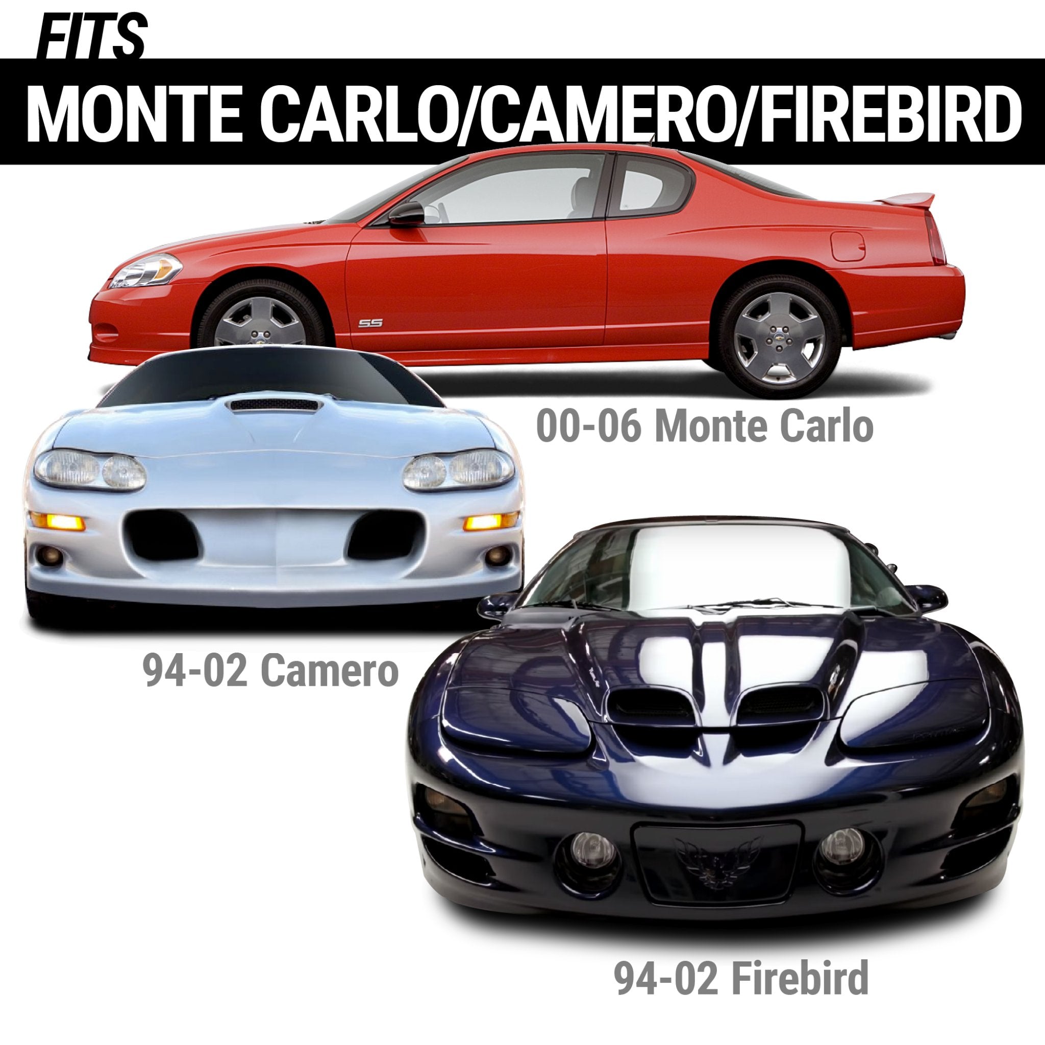 Kit de puerta de afeitar atornillada para actuadores Camaro/Firebird 94-02 Monte Carlo HD 00-06