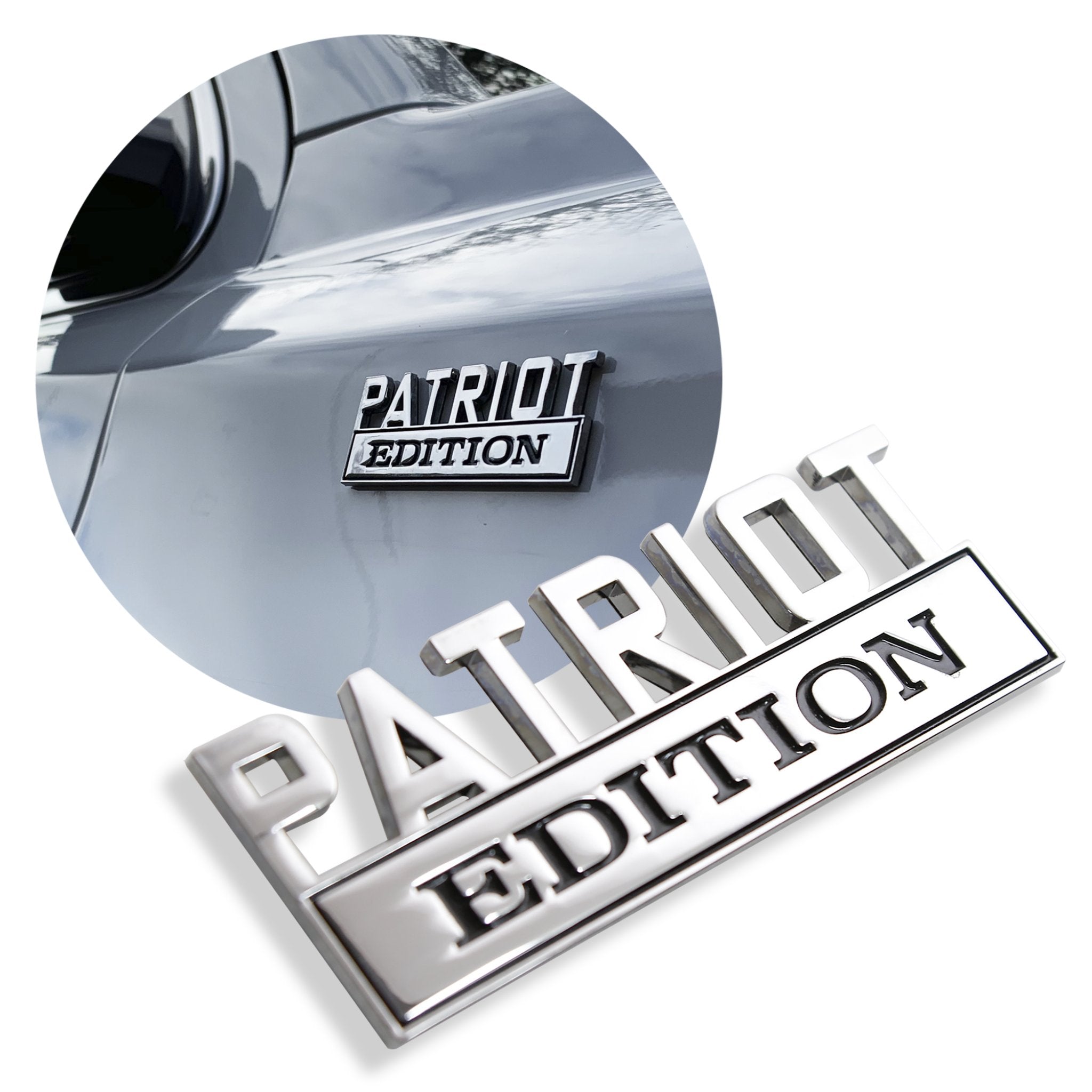 Emblema de guardabarros de Metal cromado, edición Patriot, insignia para coche, camión, portón trasero, maletero