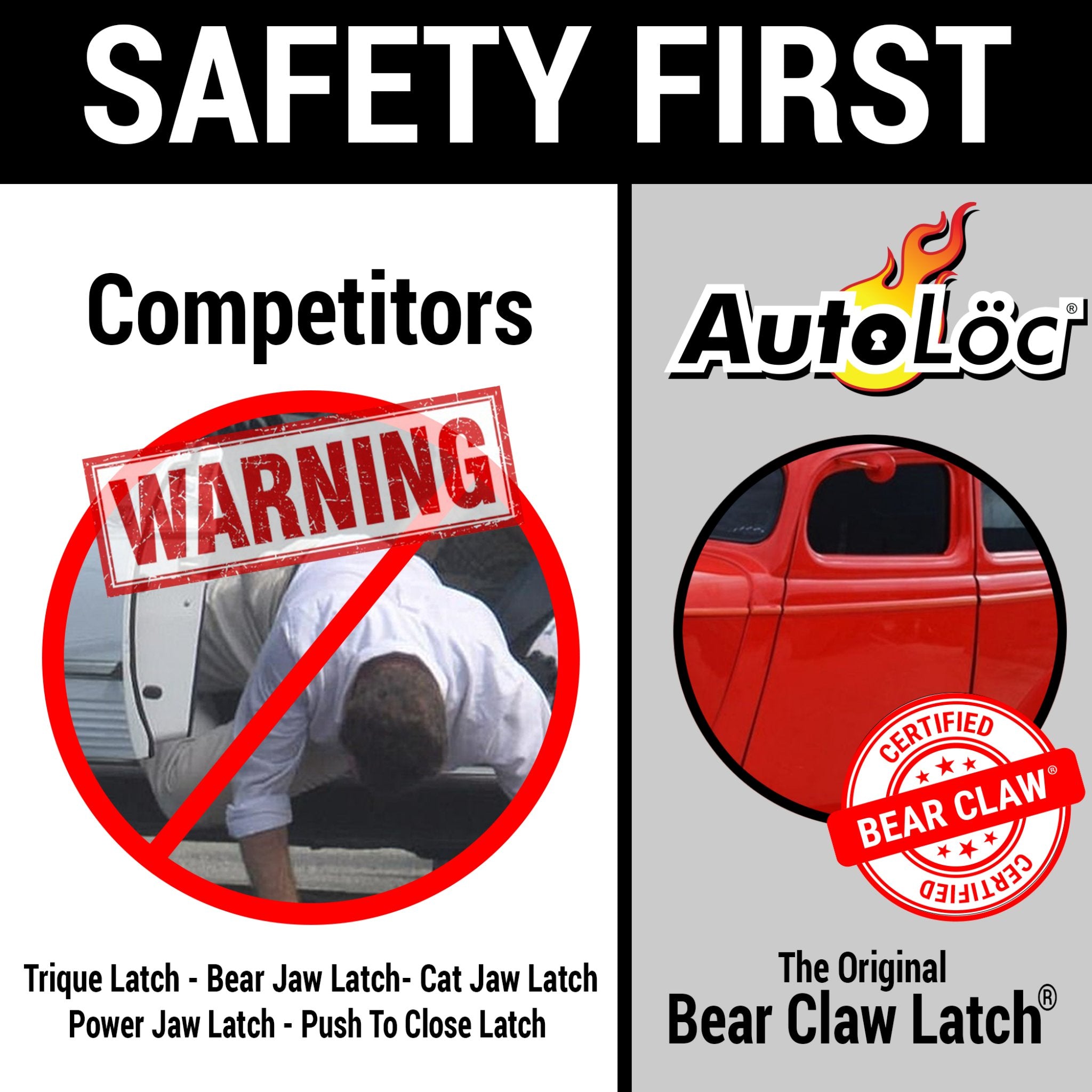 Large Locking Bear Claw Jaw Door Latch Installation Install Kit Mounting Plates