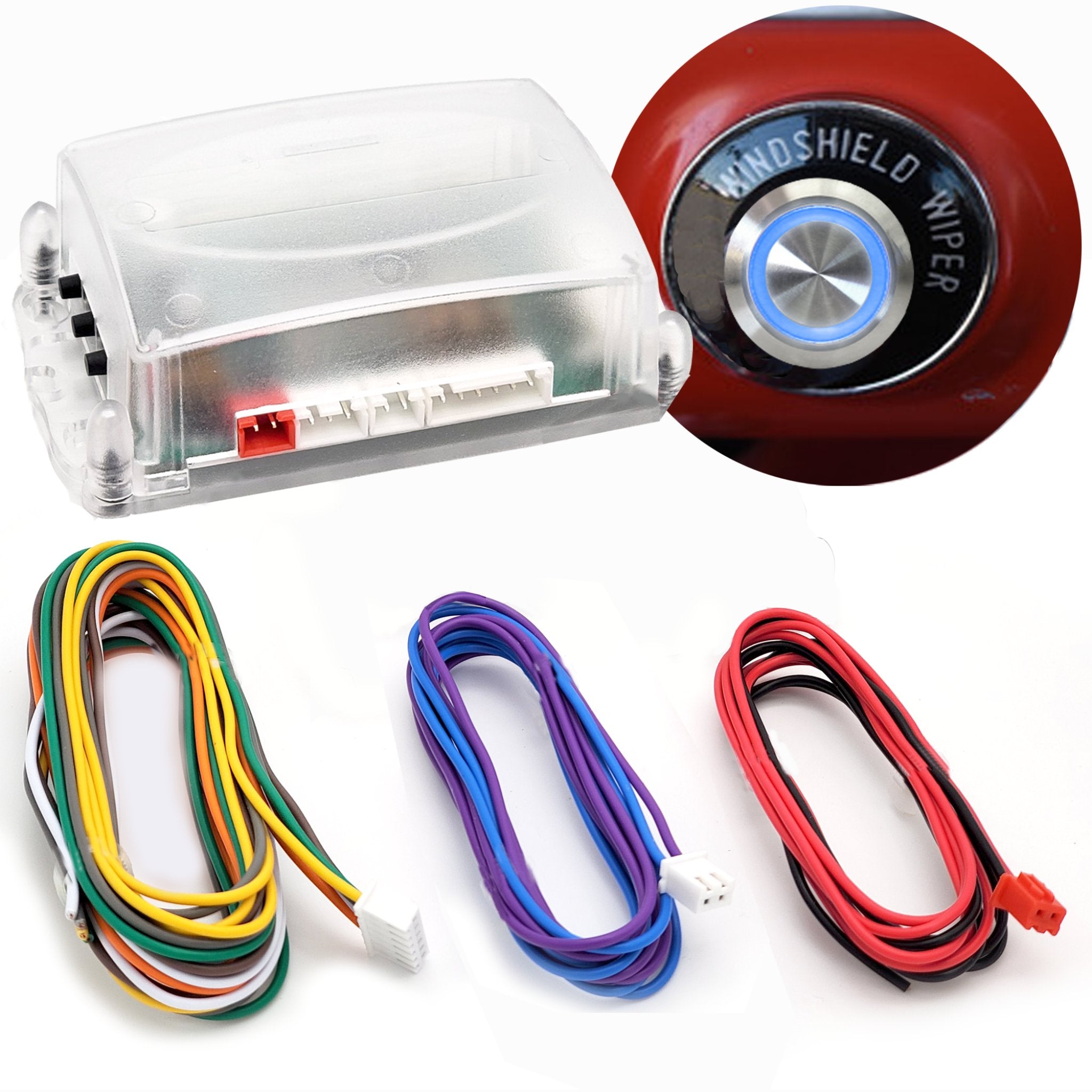 Power Windshield Wiper On/Off Low/High Control Module Push Button Kit 3 Position