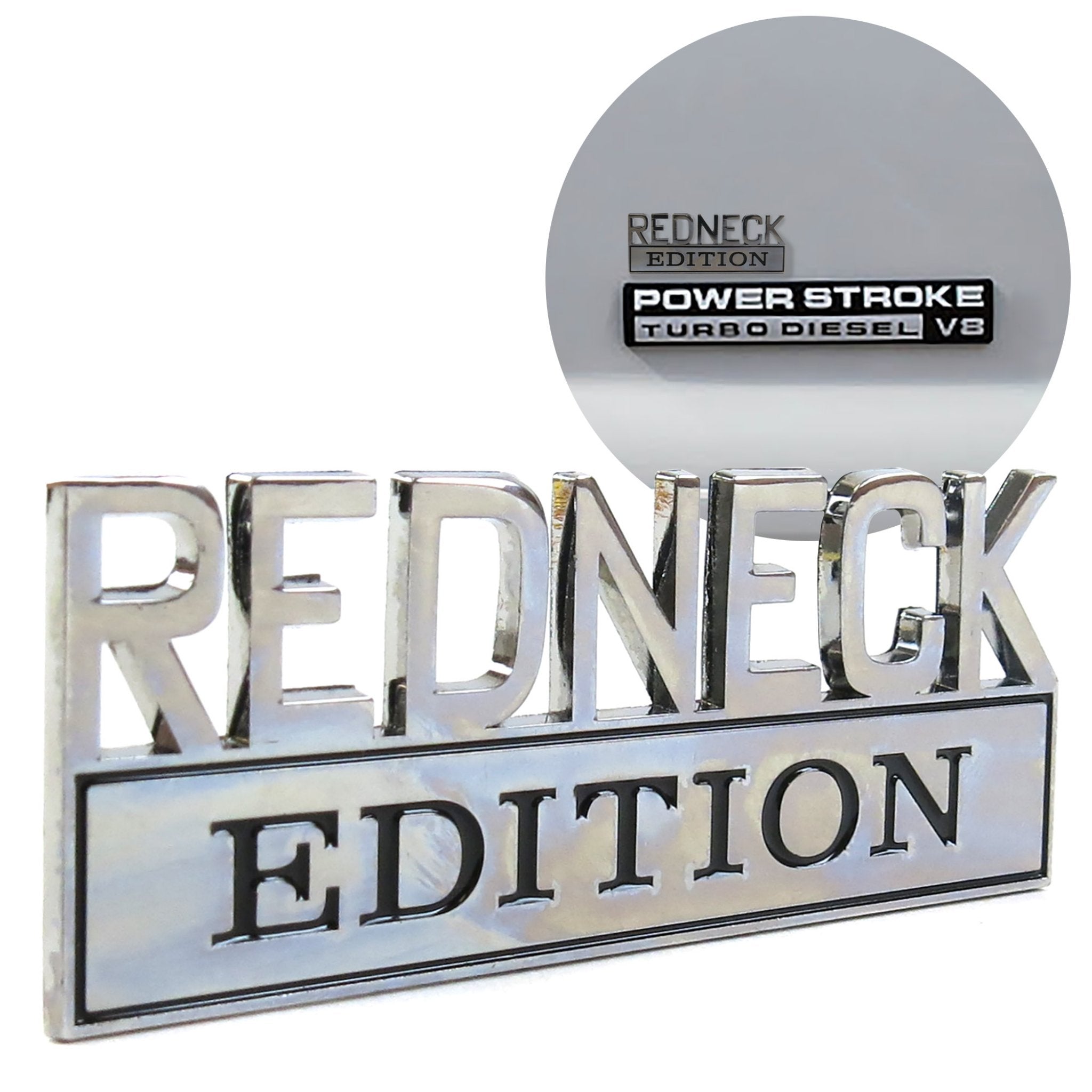 Chrome Metal Redneck Edition Fender Emblem Badge Car Truck Auto Tailgate Trunk