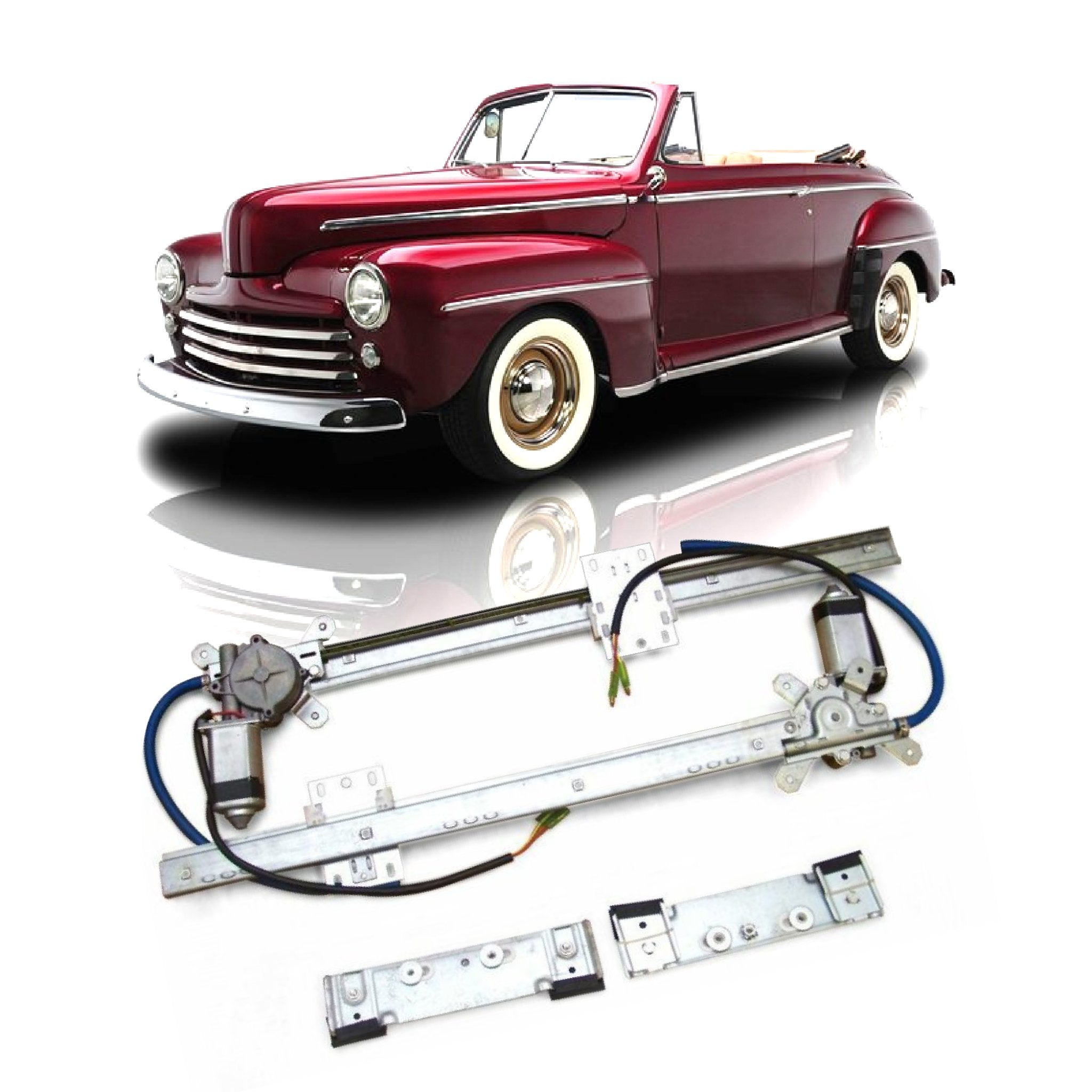 2 Door 12V Electric Power Window Conversion Kit for 1948 Ford Convertible