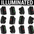 Green LED Light Power Window Rocker Switch Harness Plug Wiring Kit Set Car Truck