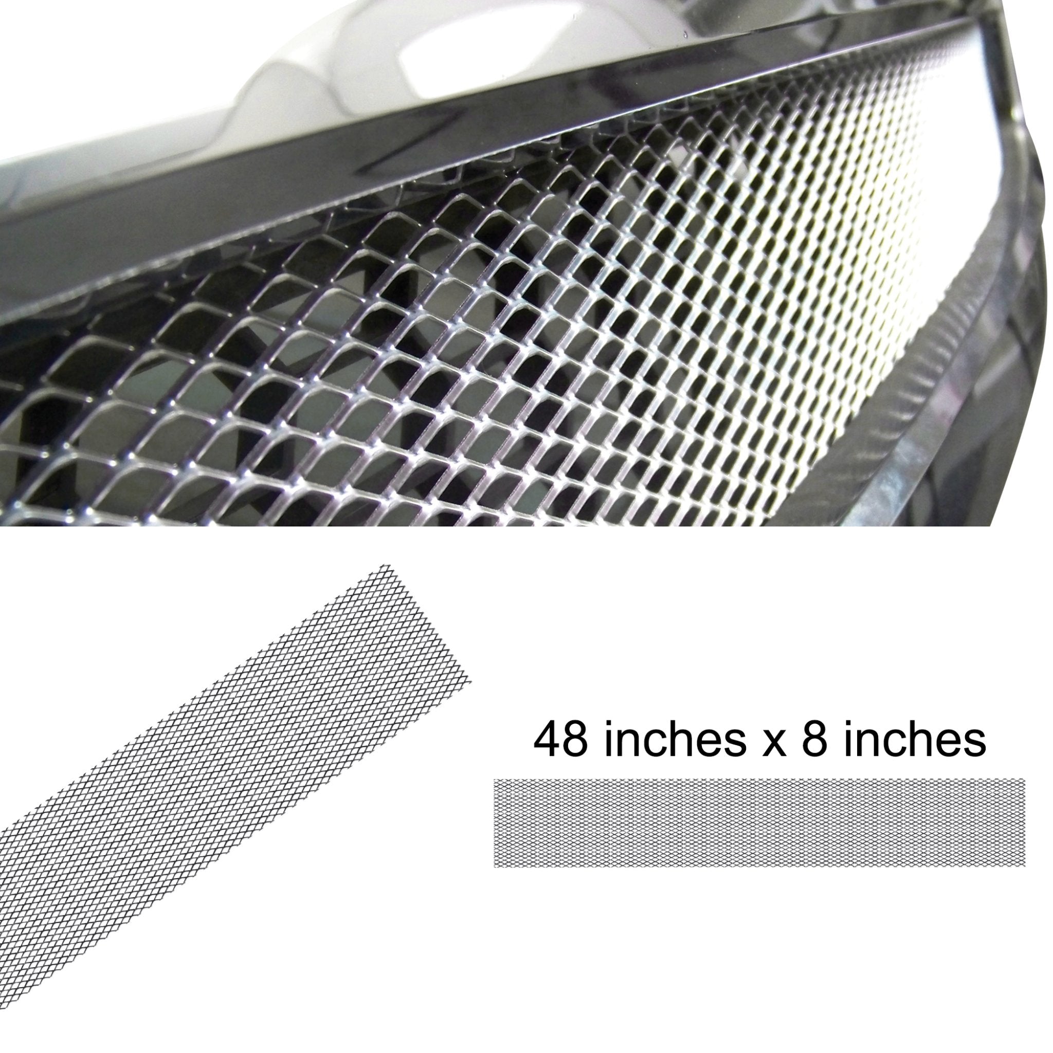 8"x48" Car/Truck Grille Mesh Sheet Universal Aluminum Diamond Grill Cover